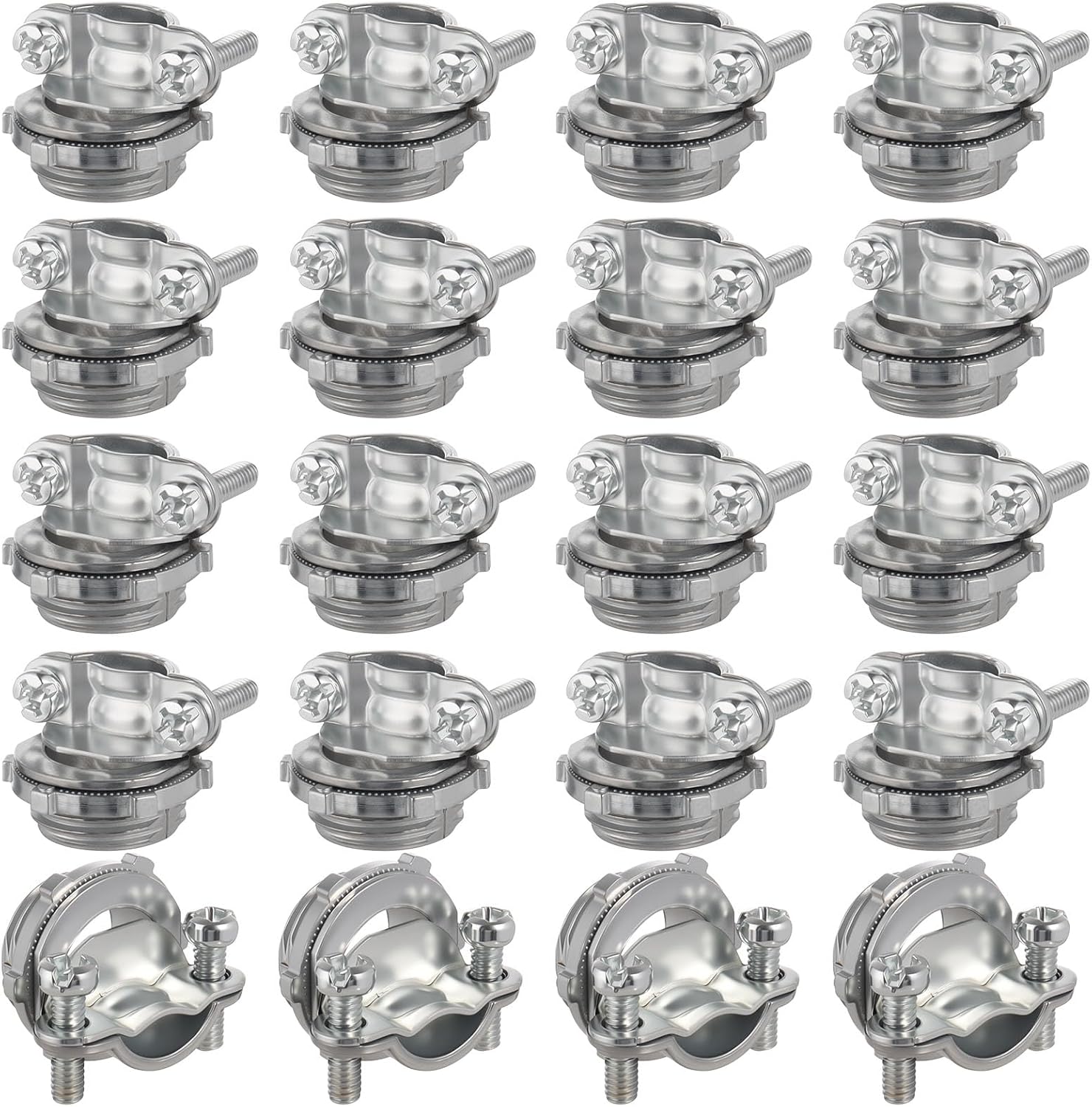 20 Pcs Clamp Type Cable Connectors 1/2 Inch Conduit Clamp, Electrical Box Wire Clamps for NM Cables, Electric Wires, Metallic Conduit Protect Cables, Zinc