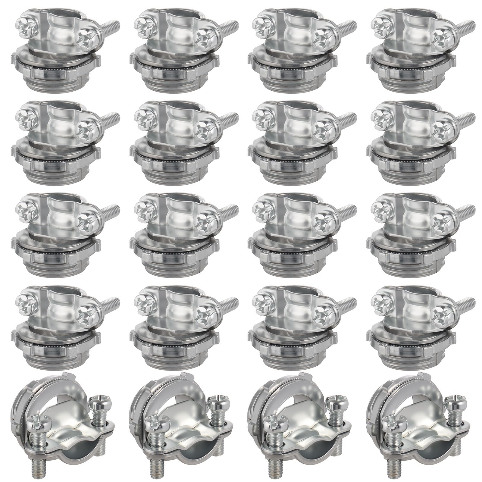 20 Pcs Clamp Type Cable Connectors 1/2 Inch Conduit Clamp, Electrical Box Wire Clamps for NM Cables, Electric Wires, Metallic Conduit Protect Cables, Zinc