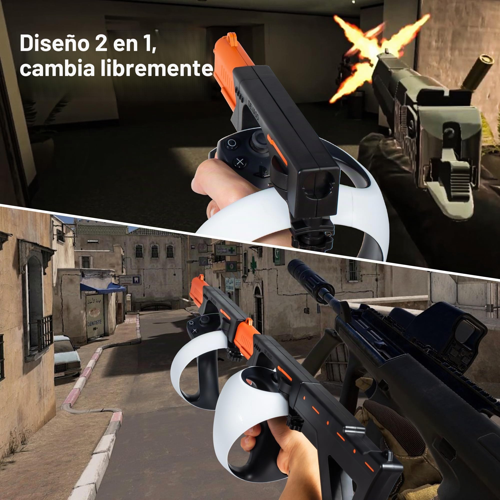 Soporte magnético para controlador de pistola de VR para mango PSVR2, soporte de pistola de liberación rápida para PlayStation VR2, accesorios de juego de disparo