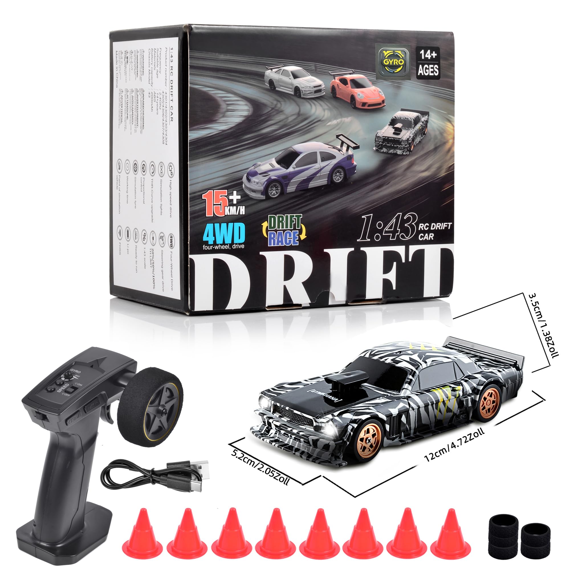 Voiture Télécommandée Rc Drift Car 1:24 - 2,4 Ghz - 15 Km/H - 4Wd