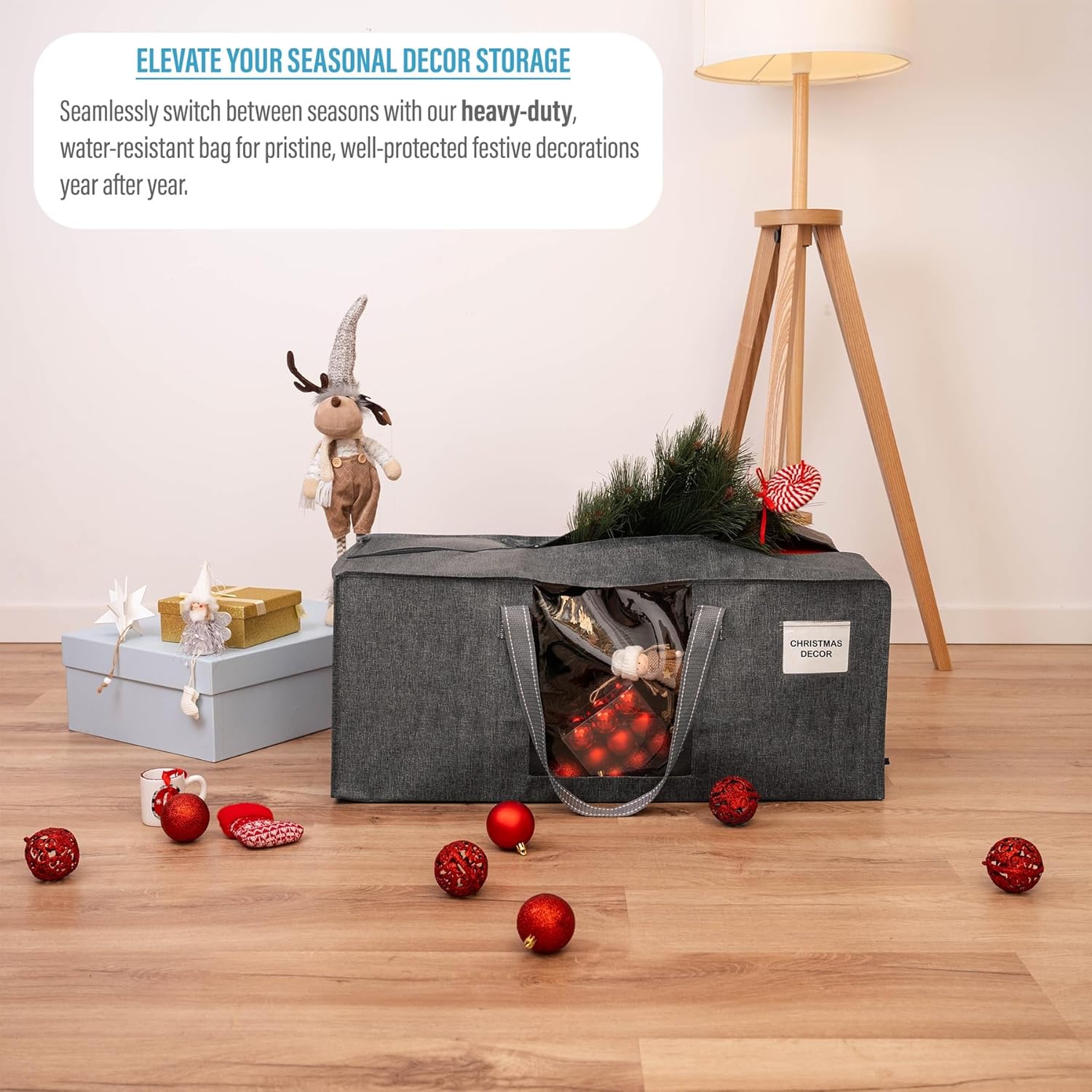 VENO 10 Pack Heavy Duty Moving Bags, Christmas Storage Bins with Lids, Transparent Window Design, Alternative to Moving Boxes, Storage Bags for Clothes, Blankets, Comforters, Pillows (Gray, 10 Pack)