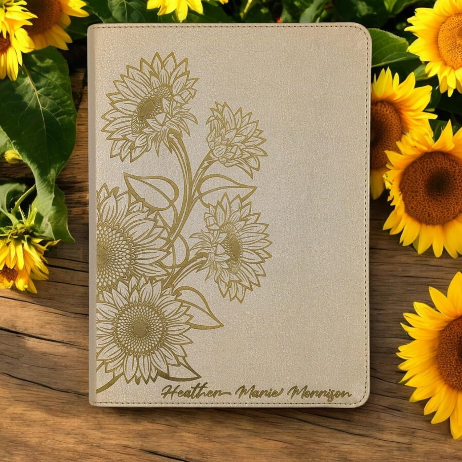 Personalized Sunflower Bible | Personalized CSB She Reads Truth | Laser Engraved | Gift Bible for Women | Custom Study | Wide Margins for Journaling and Notes