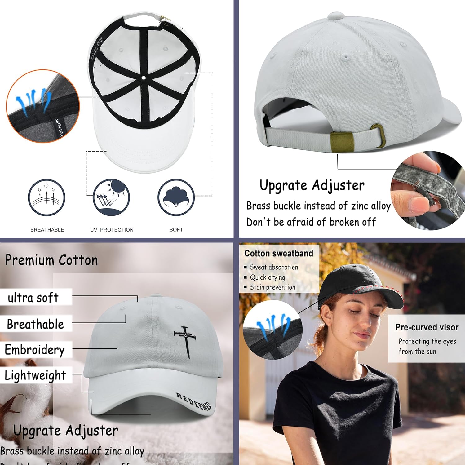 Cross Jesus Hat with Gifts Box, Embroidered Religious Baseball Cap, Christian Gifts for Men Women - Image 5