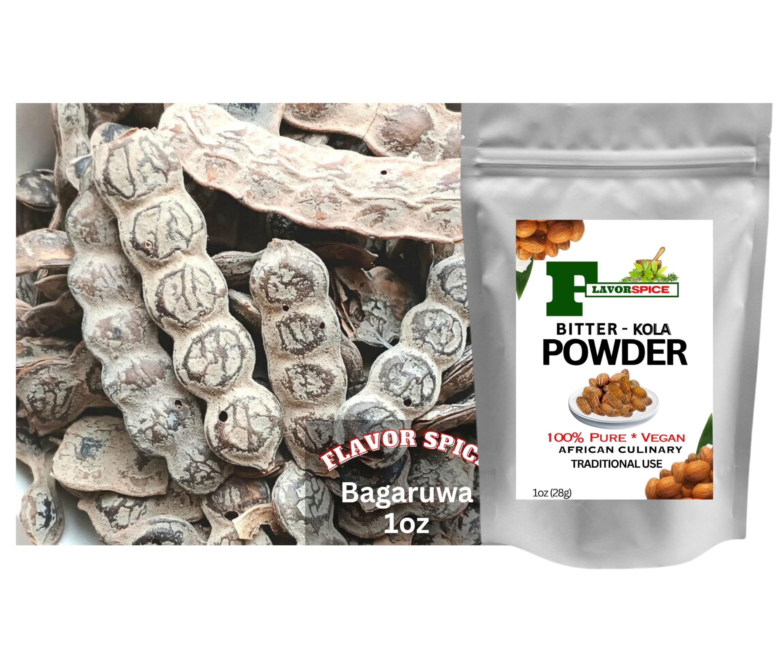 Nigeria Bagaruwa Acacias 1oz | NEP NEP | with Free Flavor Spice 1oz African Bitter Kola Nut Powder