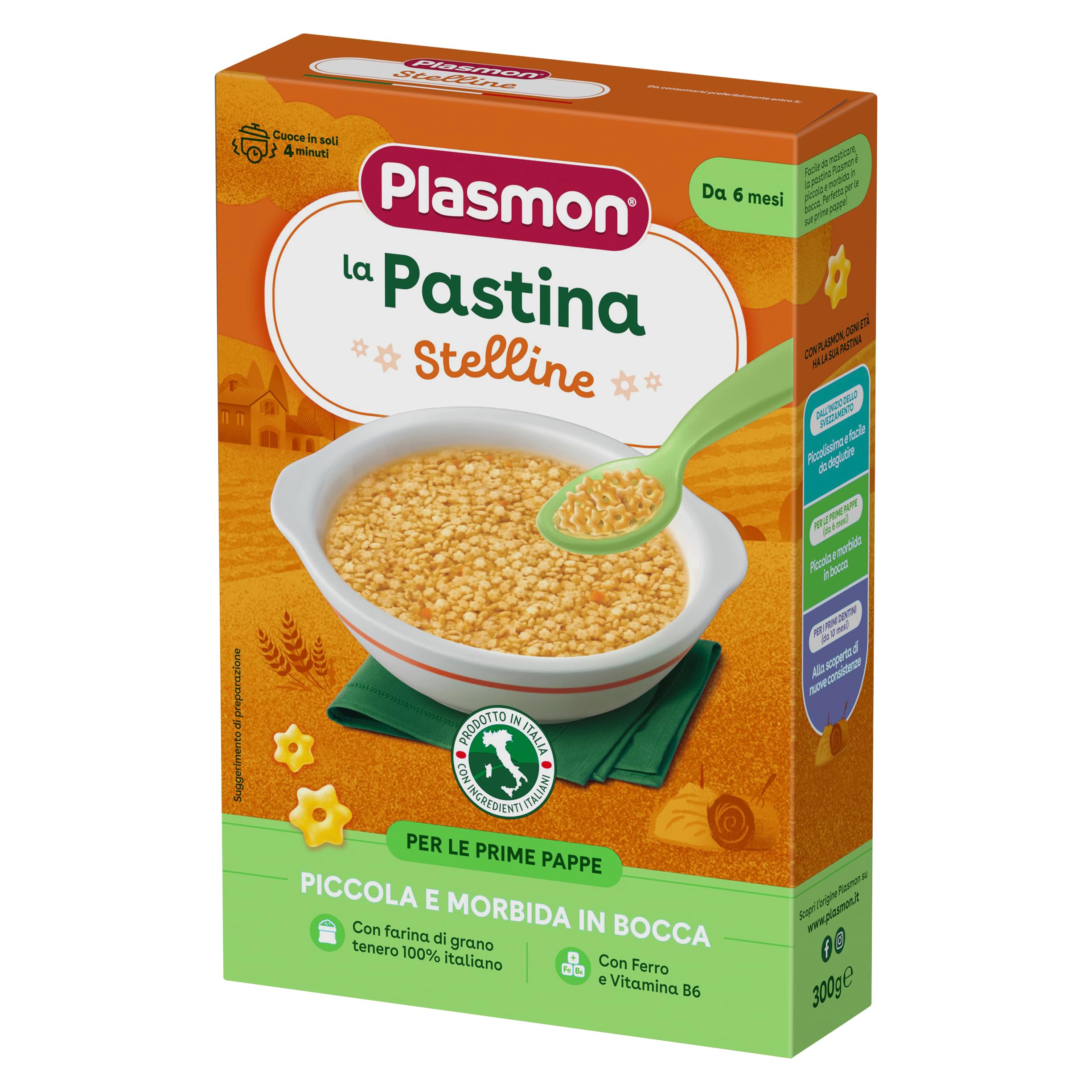 Plasmon Pastina Stelline 12x300g, da 6 Mesi