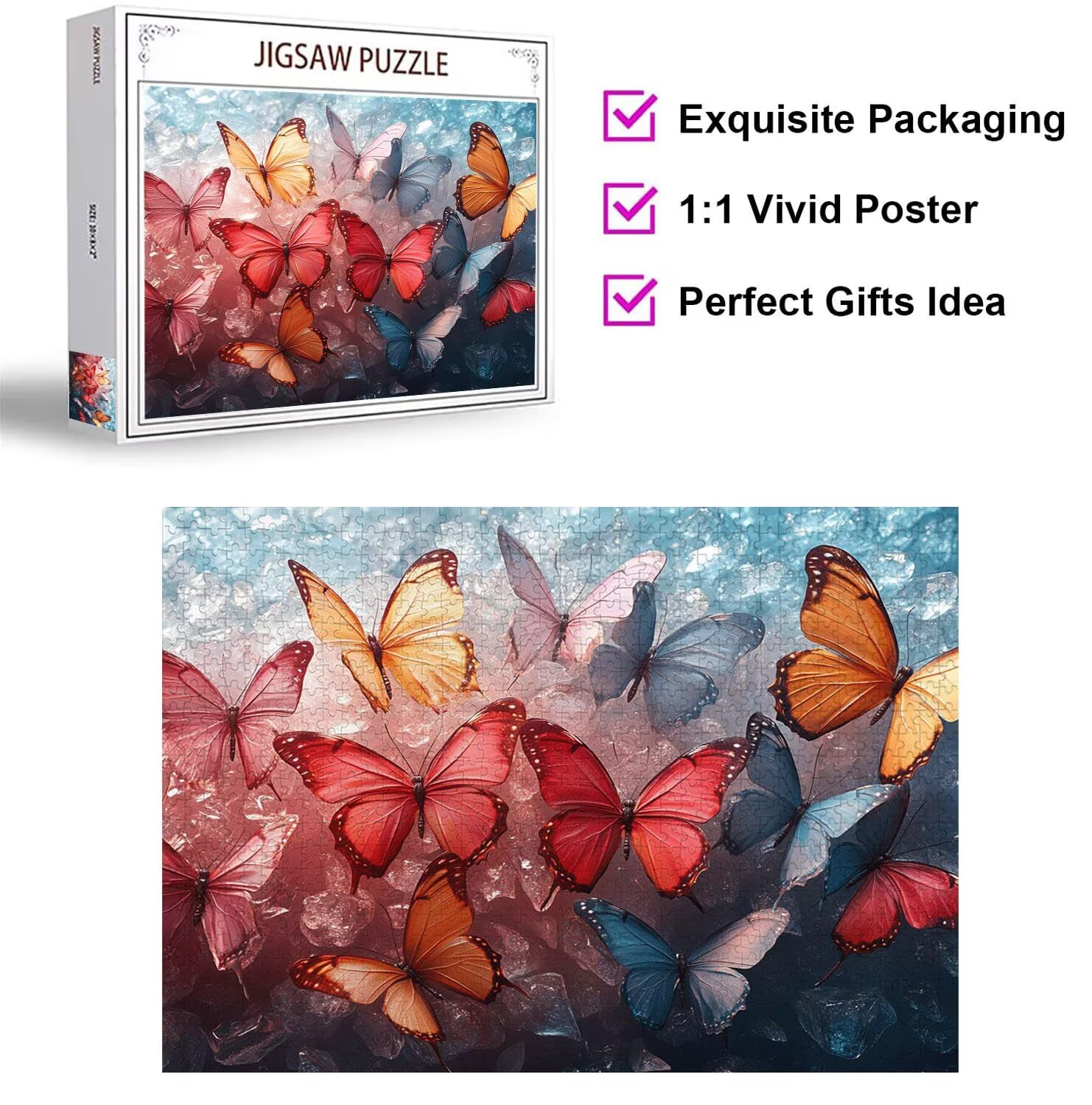 Puzzle 3000 Pezzi farfalla Puzzle Adulti, Gioco Educativo, n-263 | Jigsaw Puzzles Ghiaccio, Impossibile Difficile Sfida, Classici Gioco Familiare, Giochi Divertenti, Idee Regalo
