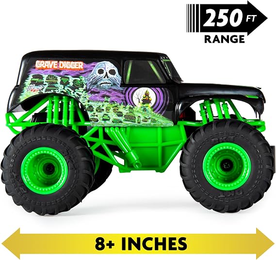 Monster Jam Official Grave Digger Remote Control Monster Truck 1:24 Scale 2.4GHz For Ages 4+