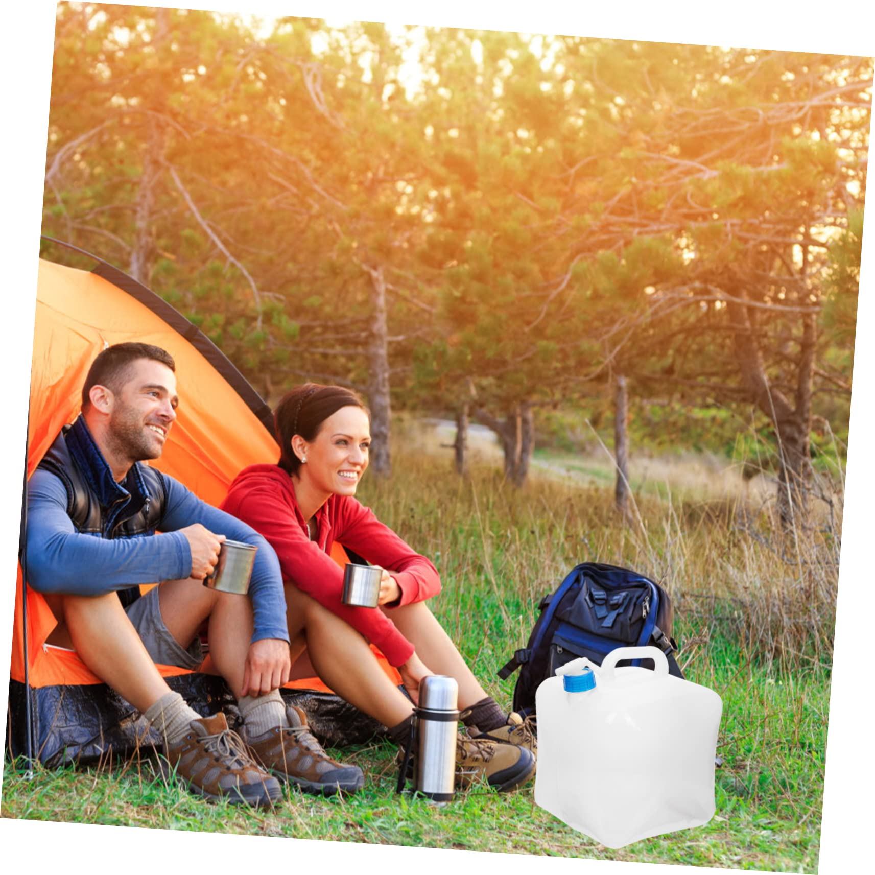 BESPORTBLE Collapsible Water Container Portable Folding Water Bag with Handle for Camping Hiking and Outdoor Activities Durable Design for Easy Filling and Pouring Random Color