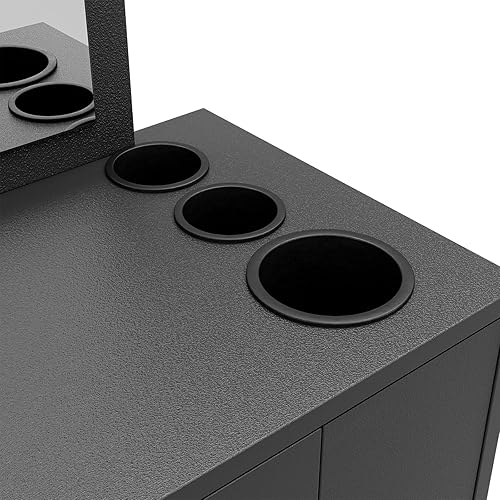 Miniatura 6 de Paddie Estación de salón de montaje en pared con espejo estación de peluquería equipo de salón de spa con soportes para