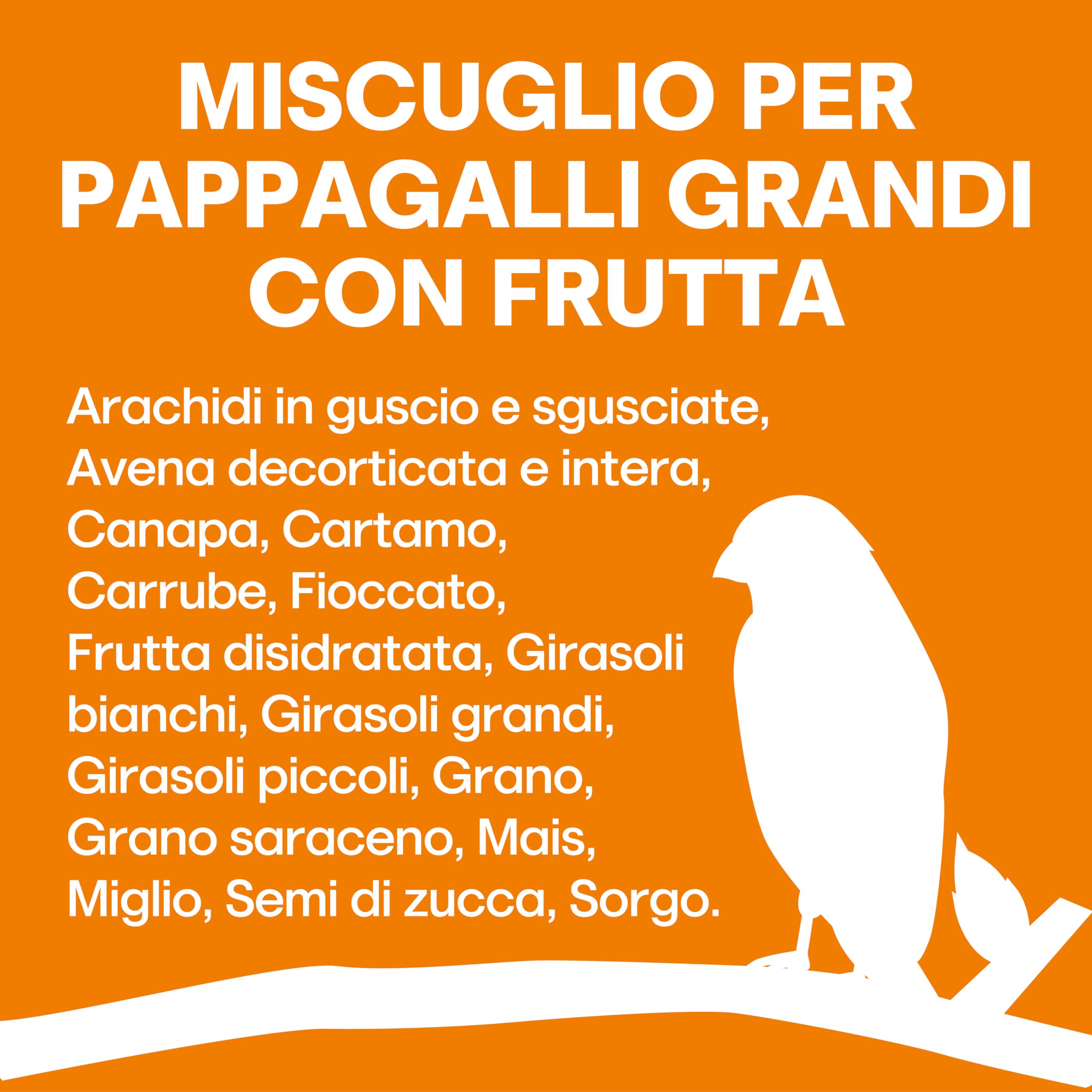 Il Contadino - Antichi Becchimi | MISCUGLIO per PAPPAGALLI GRANDI CON FRUTTA | Formula ricca di semi Selezionati adatta per tutto l'anno, No OGM, Assenza di scarti. Qualità Superiore (15 Kg)