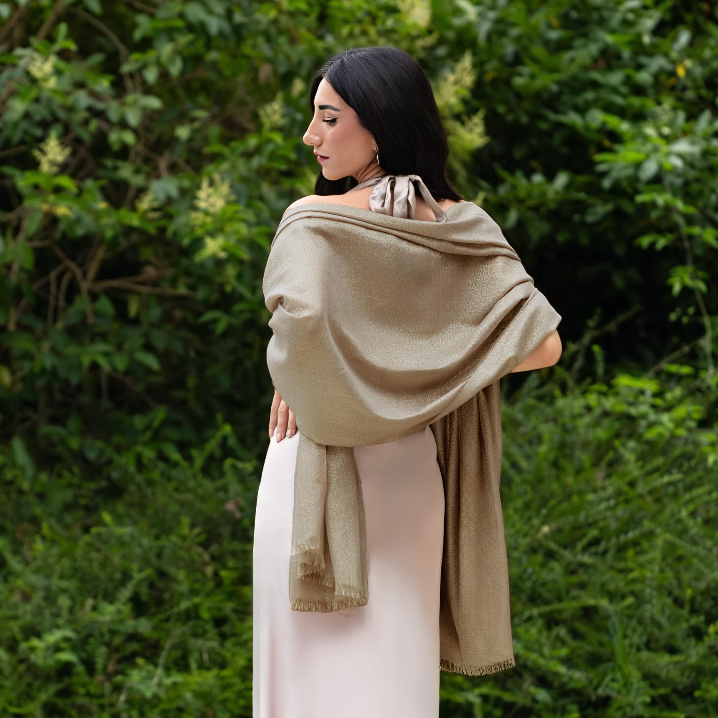 Étole Femme Mariage Chic, Châle Élégant, Foulard Léger pour Robe de Soirée, Accessoire de Cérémonie Été