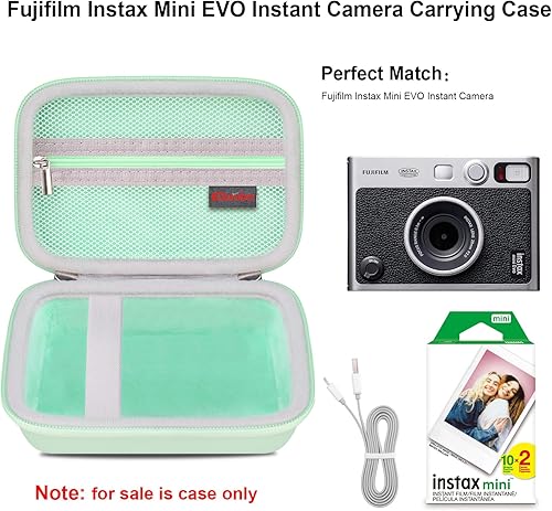 Miniatura 9 de Elonbo Funda de transporte para cámara compatible con cámara instantánea Fujifilm Instax Mini EVO, cubierta para lente de cámara, impresora