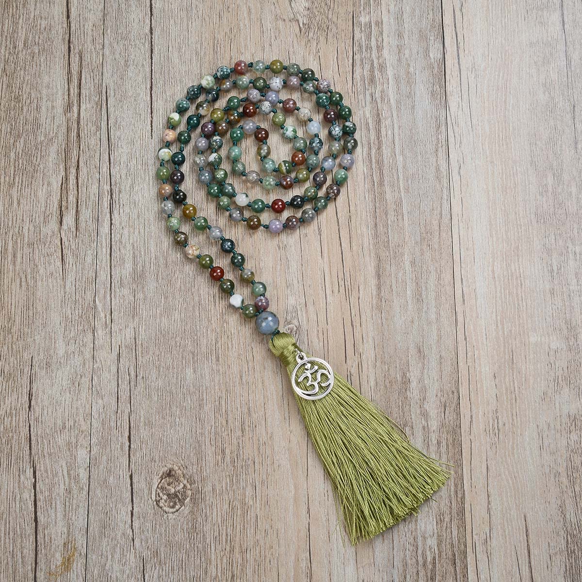 108 Mala Beads nappa collana-meditazione calmante collana mala spirituale collana spirituale OM