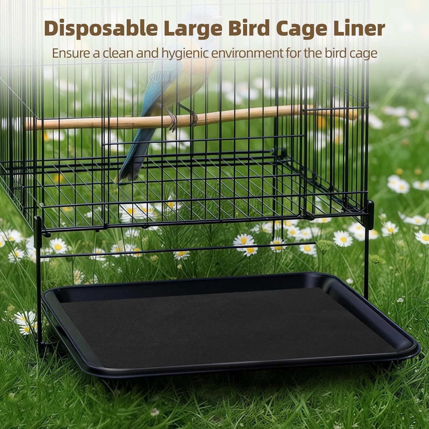 30 Disposable Felt Bird Cage Liners, 18 X 20 Inch, Absorbent & Customizable for Small Animals, Parakeets & Rabbits