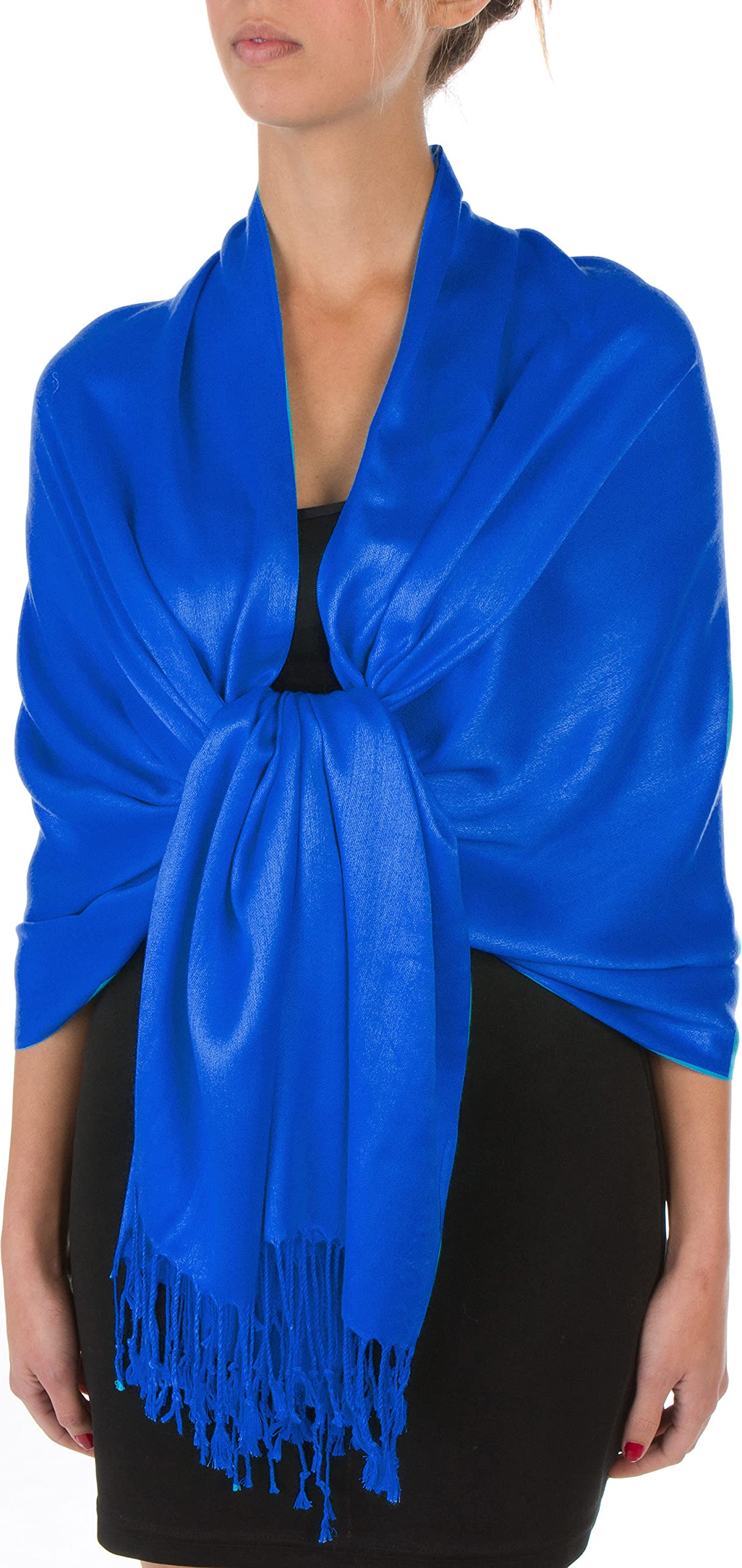 Sakkas Women's Midnight 78" X 28" Rayon From Bamboo Soft Solid Pashmina Feel Shawl/Wrap/Stole
