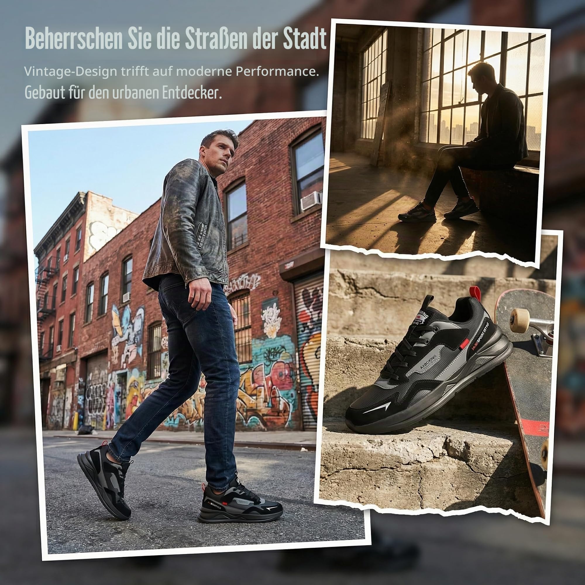 AX BOXING Leichte Sneaker Herren Freizeitschuhe Mode Herrenschuhe Atmungsaktive Laufschuhe Bequeme Sportschuhe rutschfeste Walkingschuhe Größe 40-46 EU
