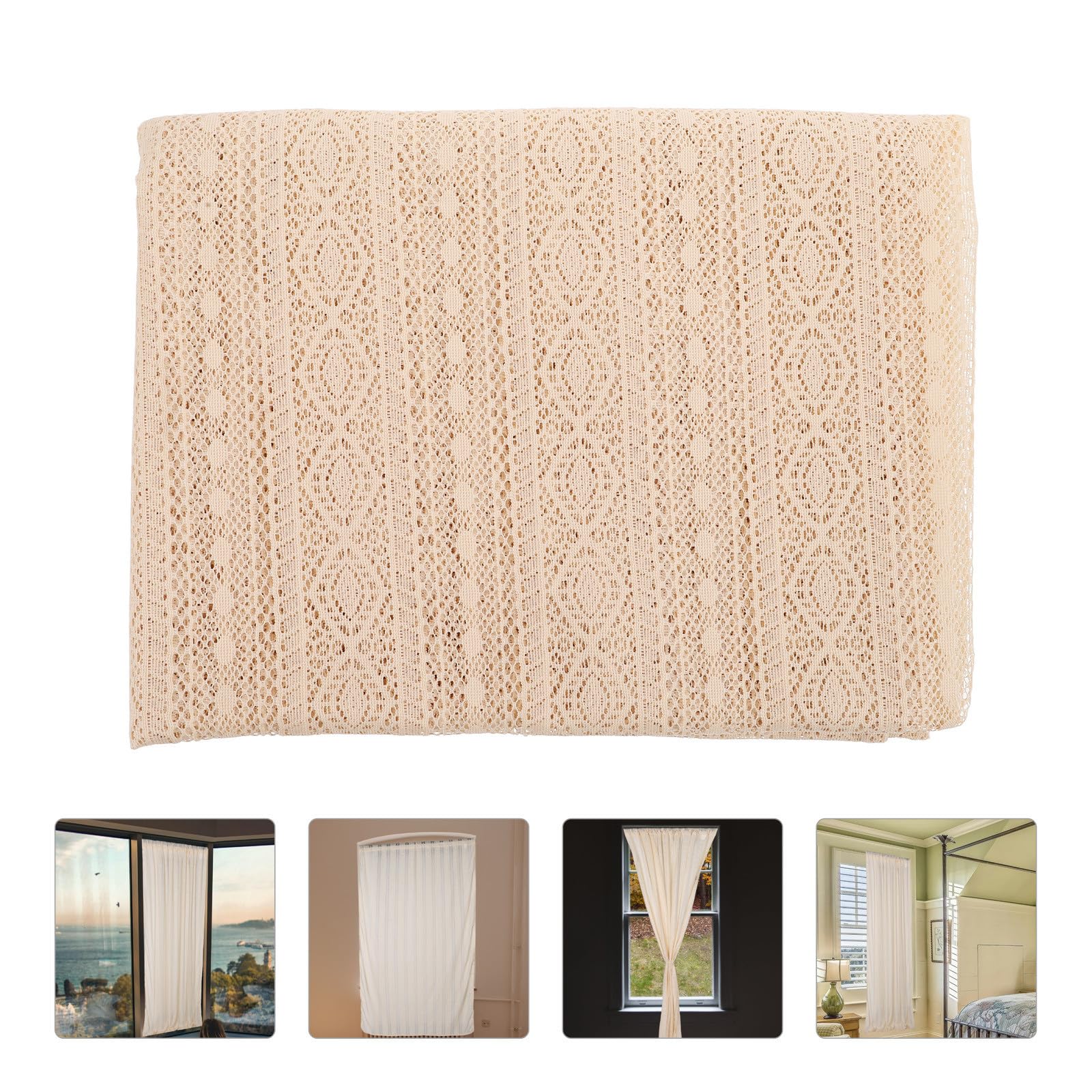 2 Stück Boho Landhausgardinen aus Polyester Lichtdurchlässige Bestickte Vorhänge für Küchenfenster und Badezimmer Dekorative Transparente Gardinen im Vintage Stil