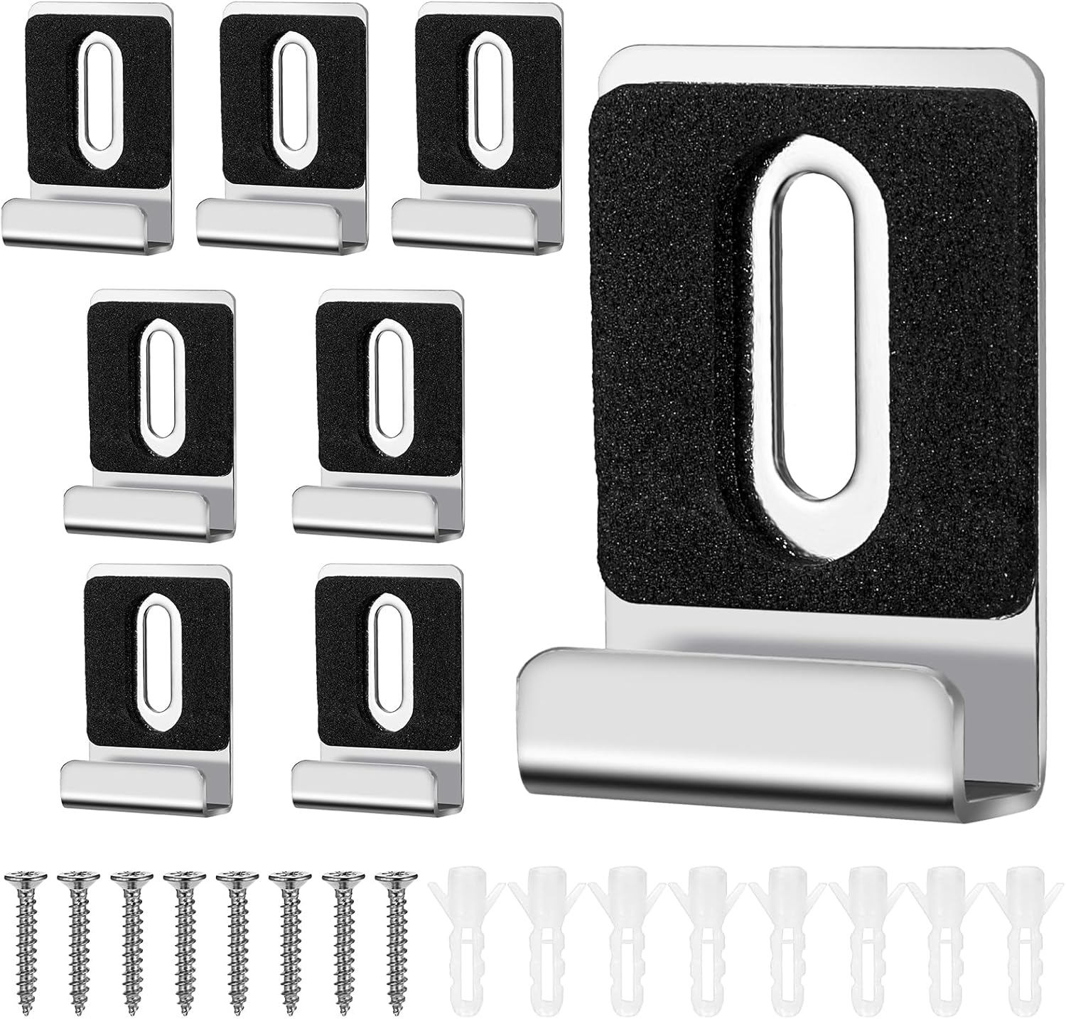 8 Sets of Metal Mirror Hanging Kit, Wall Mounting Mirror Clips for 1/4