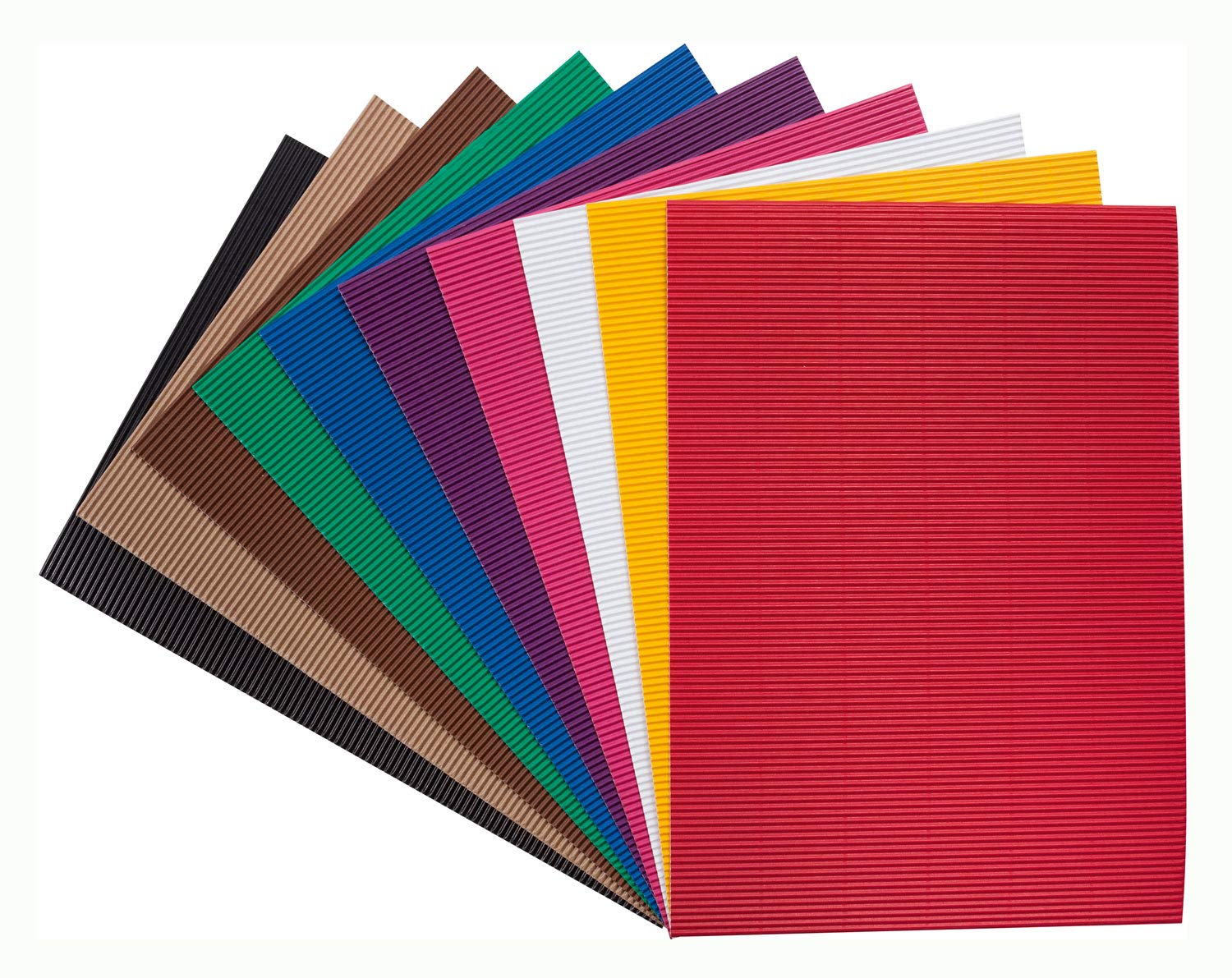 Folia 740409 - Corrugated Cardboard 25 x 35 cm, 10 Sheets, Assorted Colours