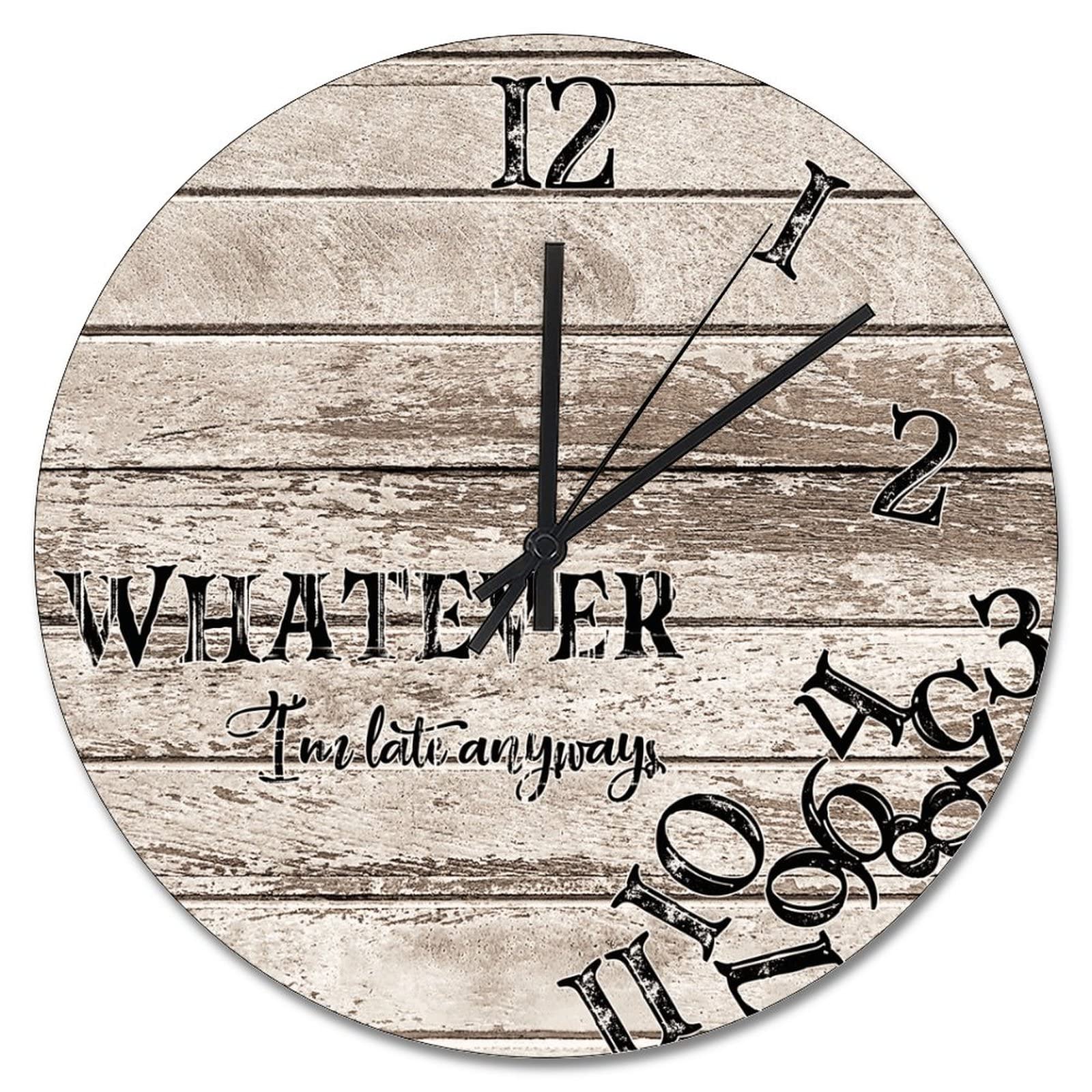 Grande horloge murale en bois 38 cm pour cuisine familiale et salon chaleureux