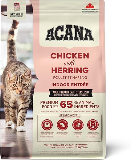 Acana – Pienso para gatos Adultos Indoor Entrée sabor pollo y arenque Acana 1,8 kg.