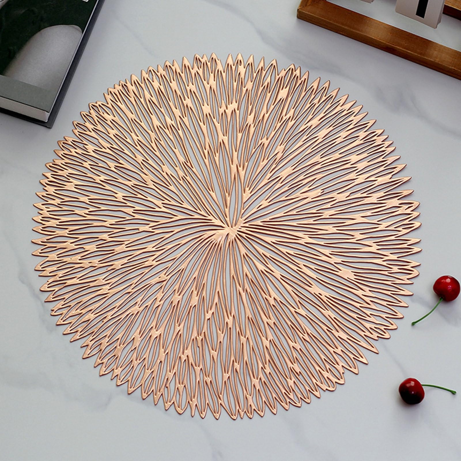 Set de table en PVC design fleur creuse napperon chic de 38 cm
