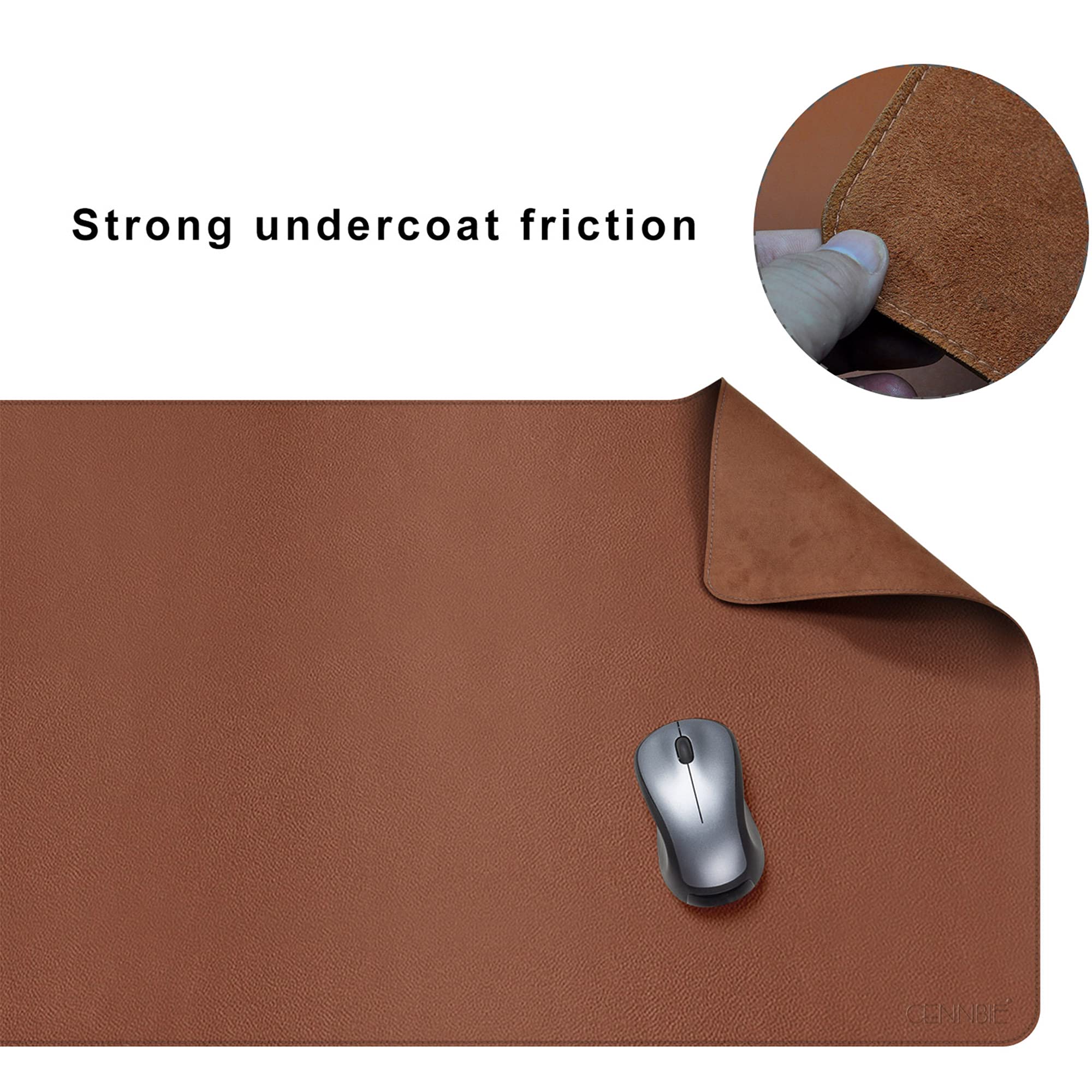 Grand Sous-main Bureau En Cuir 120x60 Cm - Imperméable, Antidérapant, Protection Bords Renforcés