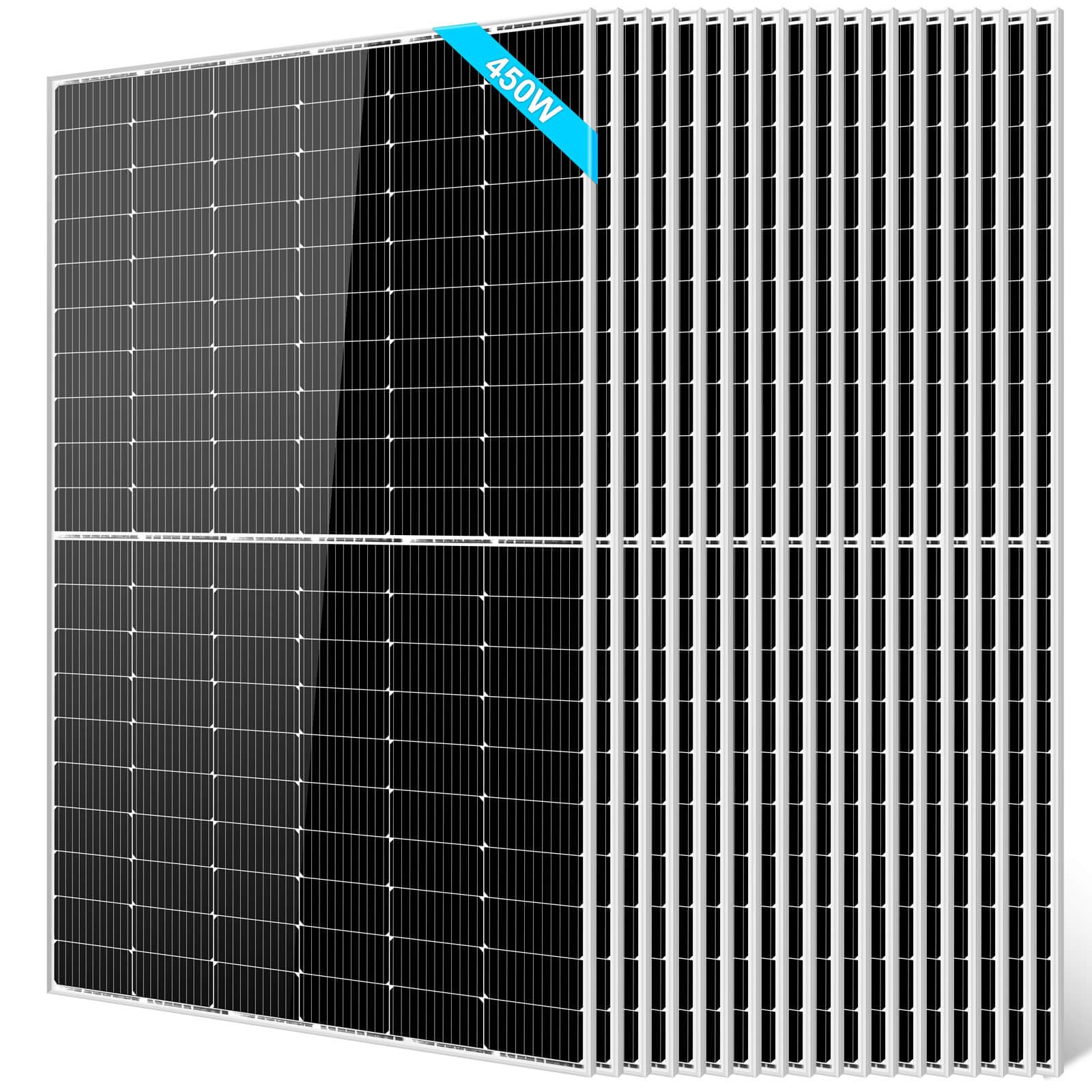 Photo 1 of **WILL NEED A TRUCK FOR PICKUP. ONE PALLET OF 9 boxes. Two panels in each box.**SUNGOLDPOWER 18PCS 450W Monocrystalline Solar Panel,Grade A Solar Cell, Waterproof IP67,High Efficiency PV Module for RV,Home,House,Boat,Farm,Off Grid and On Grid System (18PC