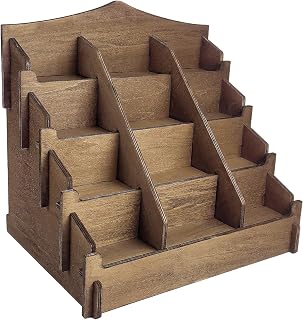 4 Tier 12 Shelves Greeting Card Display Stand, Portable Wooden Stickers Display Rack with Removable Bezel, Multipurpose Christmas Postcard Photo Card Holder Stickers-Retail Counter Supplier Events