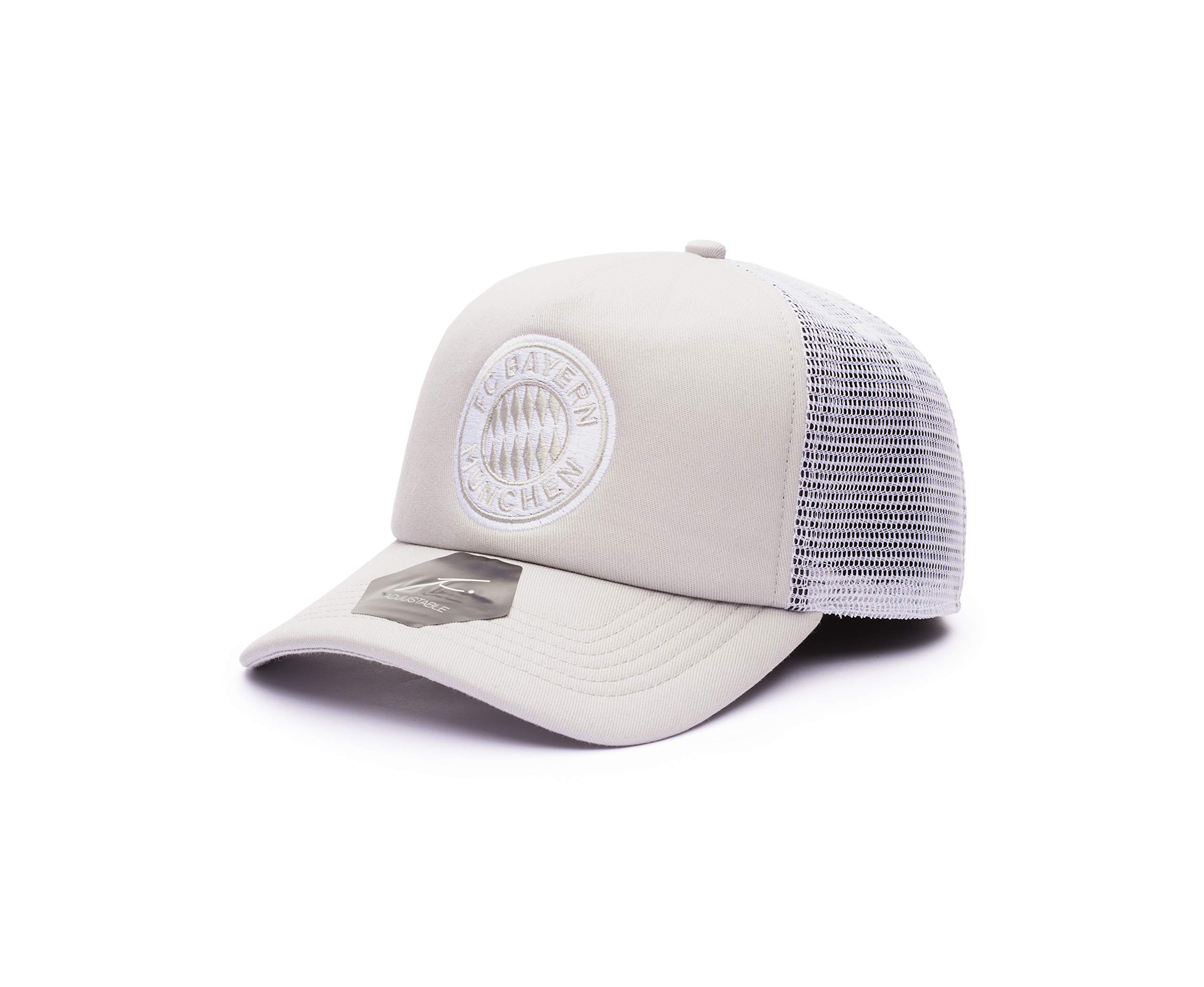 Bayern Munich 'Fog' Adjustable Snapback Trucker Style Hat Gray/White
