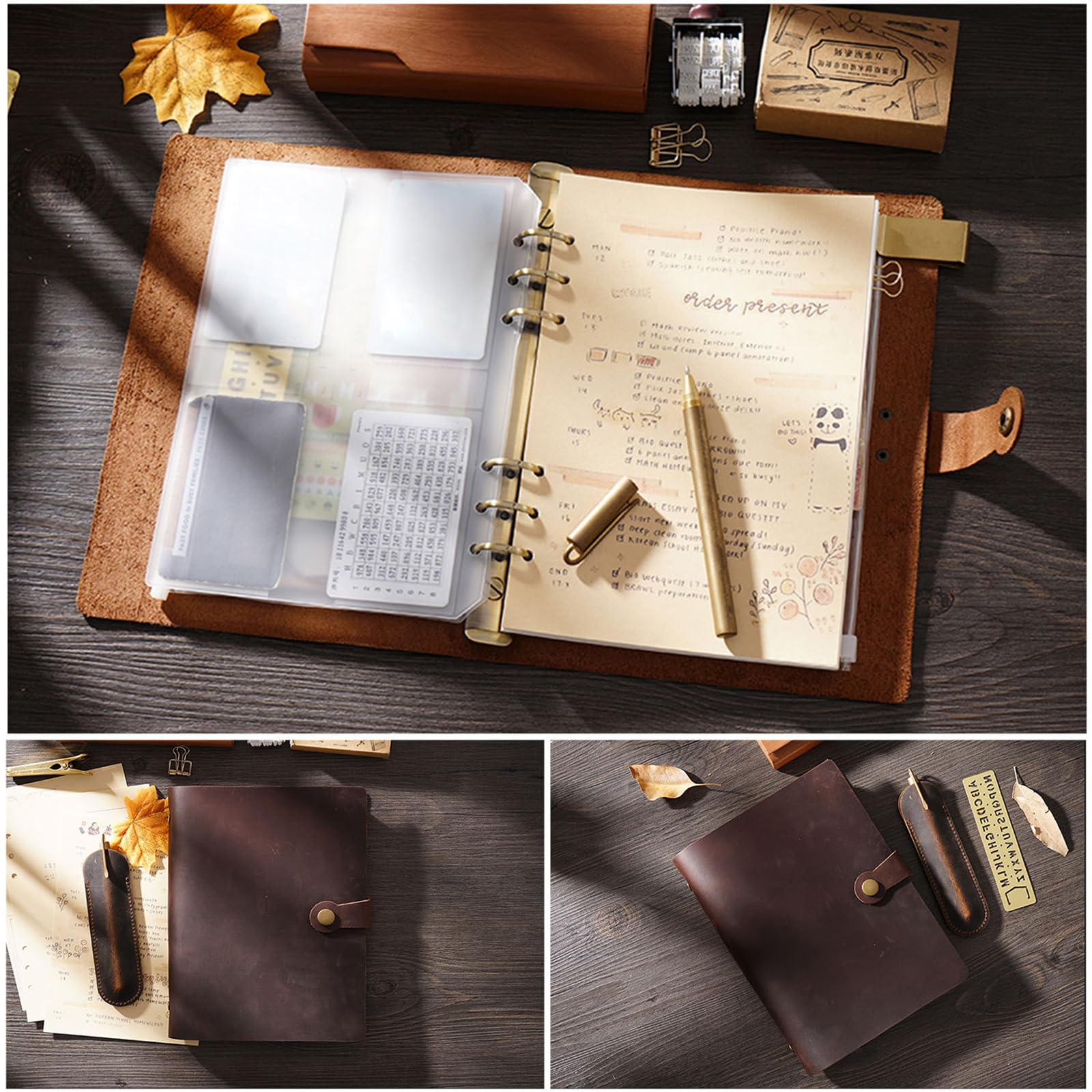 Cuaderno de carpeta reutilizable, páginas personalizables y hojas de escritura de primera calidad para profesionales, planificador de papel