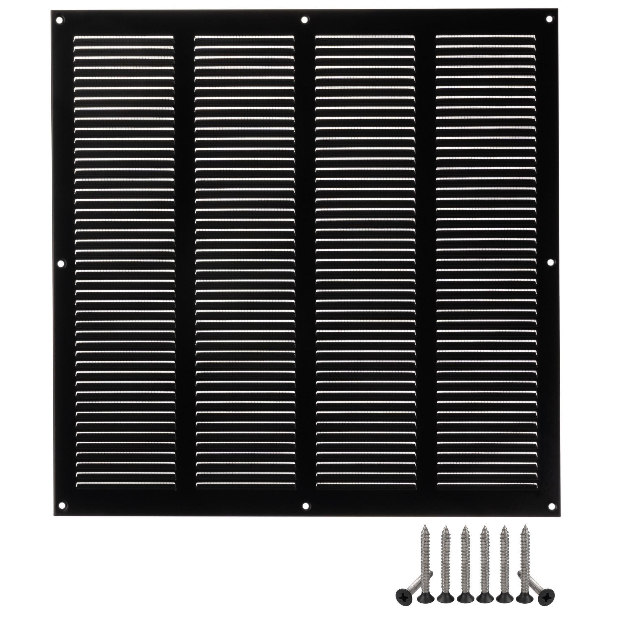 LIRAST 400x400mm Vent Cover Black - 16x16 inch Wall Vent Cover with Insect Mesh - Ceiling Soffit Vents - External Vent Cover - Metal Ventilation Grilles - Air Vent Covers for Walls