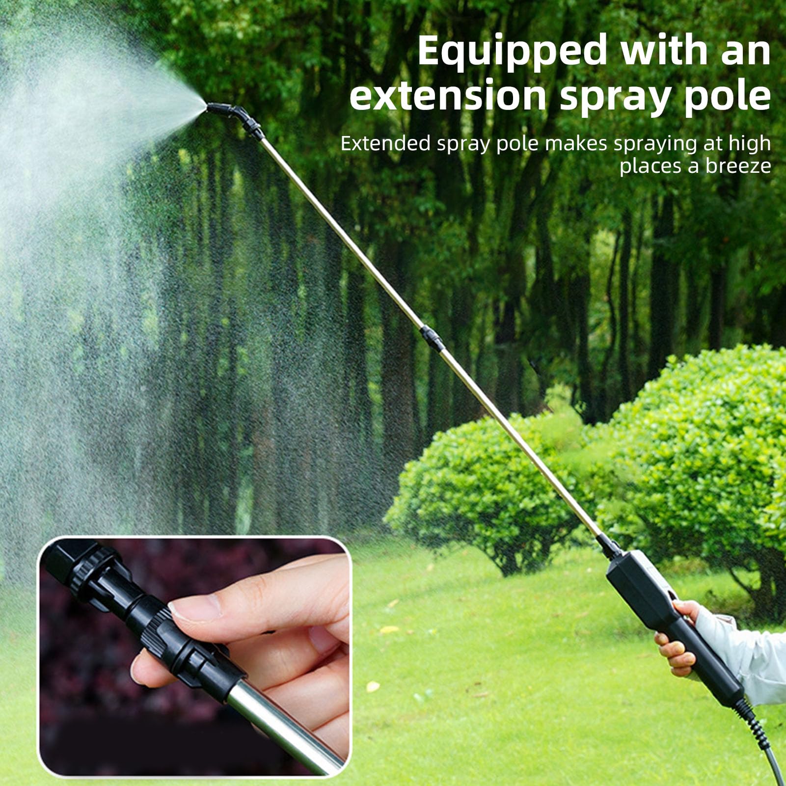 Luocute Varilla Pulverizadora Eléctrica Recargable, Lanza Telescópica Eléctrica para Pulverizador for Jardinería y Fumigación