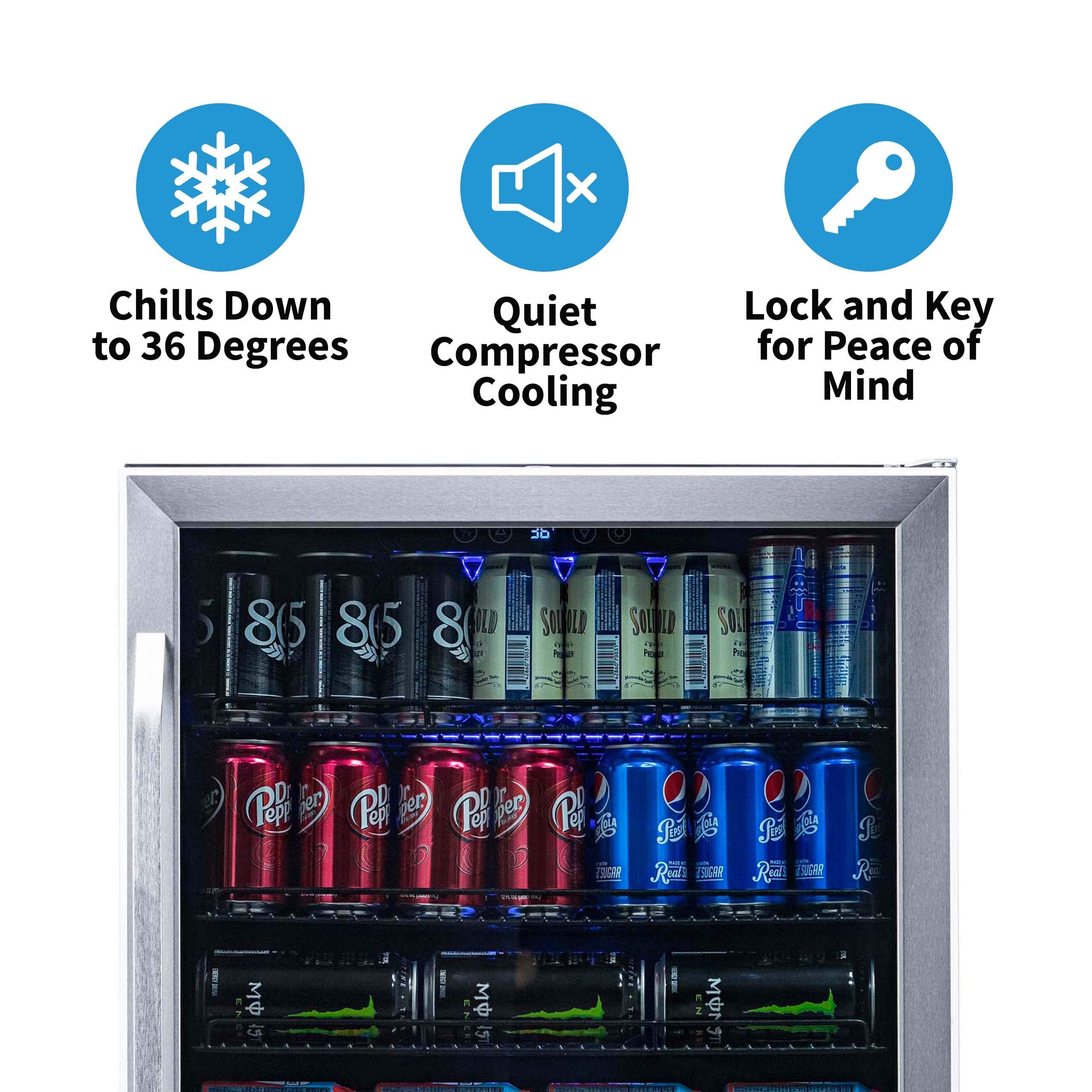 NewAir Beverage Refrigerator Cooler with 177 Can Capacity Mini Bar