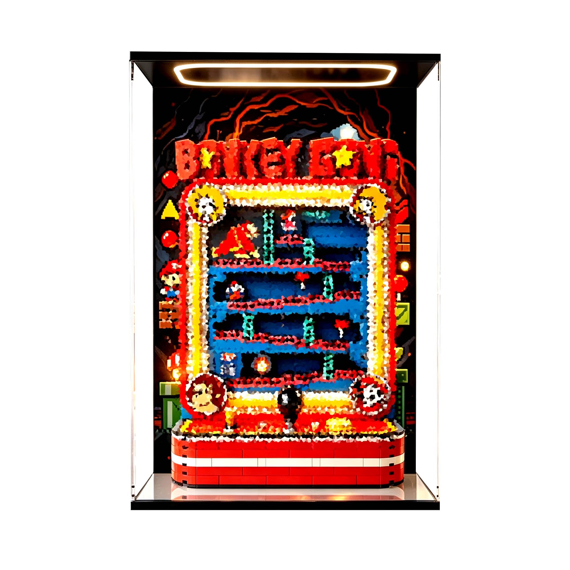 Vetrina acrilica, per Le-go 72051 Arcade Machine set (Lightbox 1) | Scatola da vetrina antipolvere, per la casa, compatibile con macchine Arcade 72051 (solo scatola)