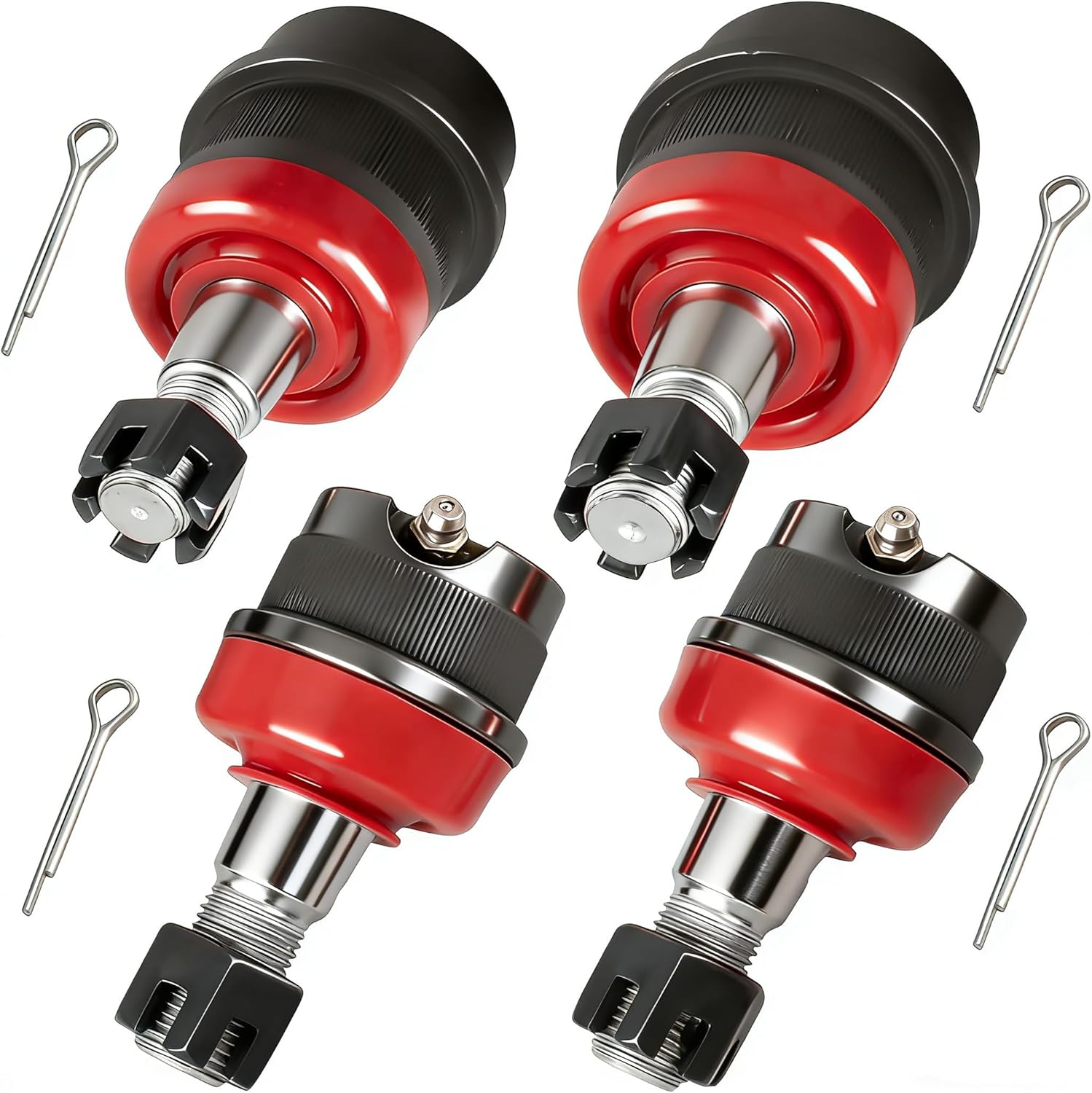 4 Pcs 10626 Heavy Duty Ball Joints Upper And Lower Compatible with 4WD 2WD Jeep Wrangler 2007-2017 Wrangler JK 2018 Suspension Ball Joint Kit JK Ball Joints