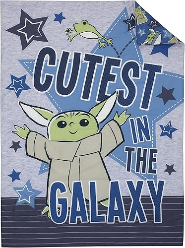 Miniatura 2 de NOJO Star Wars The Child Cutest in The Galaxy - Juego de ropa de cama infantil de 4 piezas con diseño de Grogu, Stars, Hover Pod y Sorgan Frog