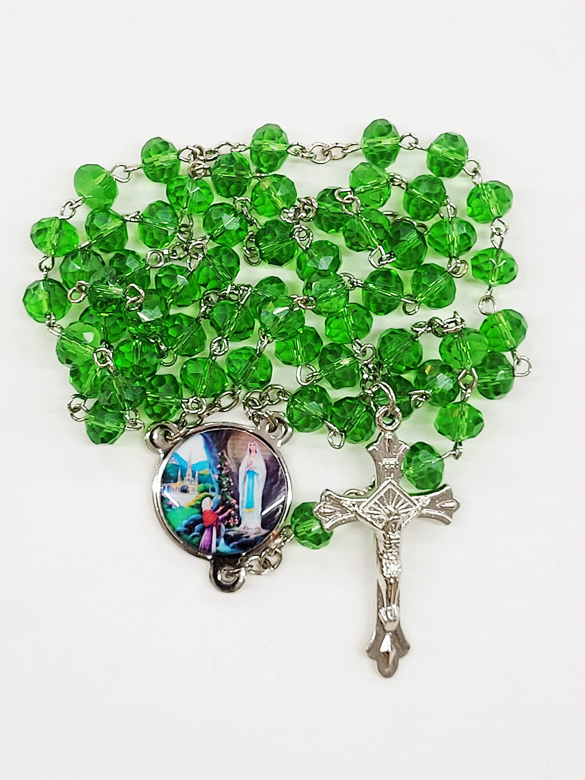 Green Crystal Beads Rosary with Mother Mary Pendant (8mm) | Catholic Praying Rosary for Men & Women (B0BFJNYSPZ) Amazon Price History, Amazon Price Tracker