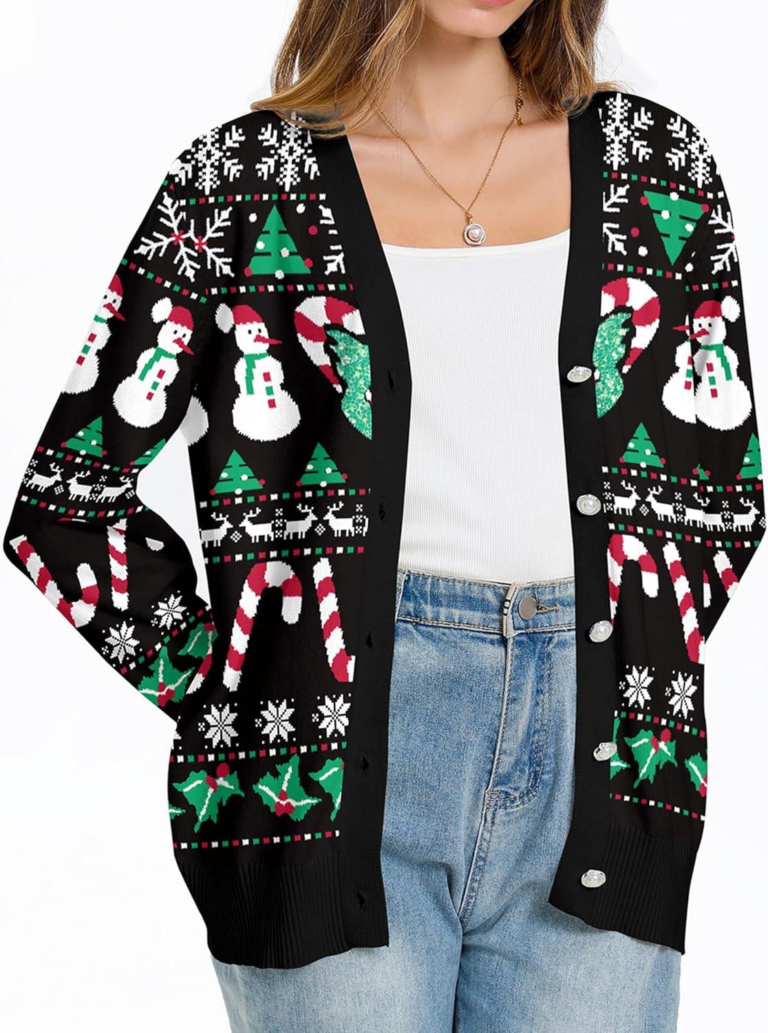 Womens Button Down Cardigan Sweater 2025 Casual Soft V Neck Work Sweaters Lightweight Knit Tops Fall Outfits Clothes - Image 6