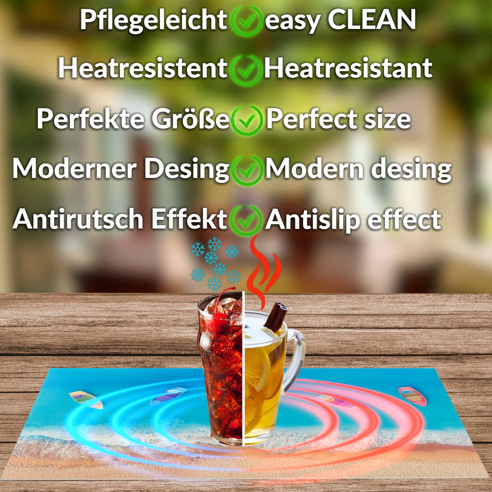 ANRO Platzset Maritim Boot 30x45 cm – 6er Set, abwaschbar