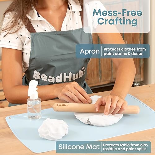 Miniatura 4 de Kit de cerámica para principiantes, arcilla seca al aire de 4.4 libras para adultos con herramientas de escultura, pintura, esmalte, arcilla de