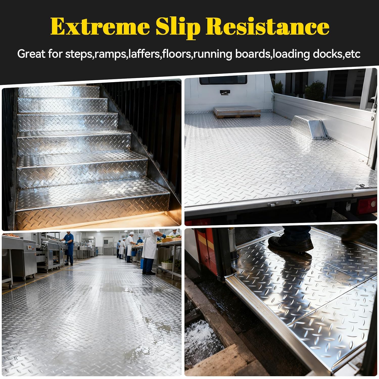 Aluminum Diamond Plate Sheet, 3003 H22, 17GA 0.045" Thick Heavy Duty Diamond Tread Aluminum Sheet, Rust-Resistant Metal Panel for Wall Covering, Cargo Trailer, RV Steps and More - 12" x 120"