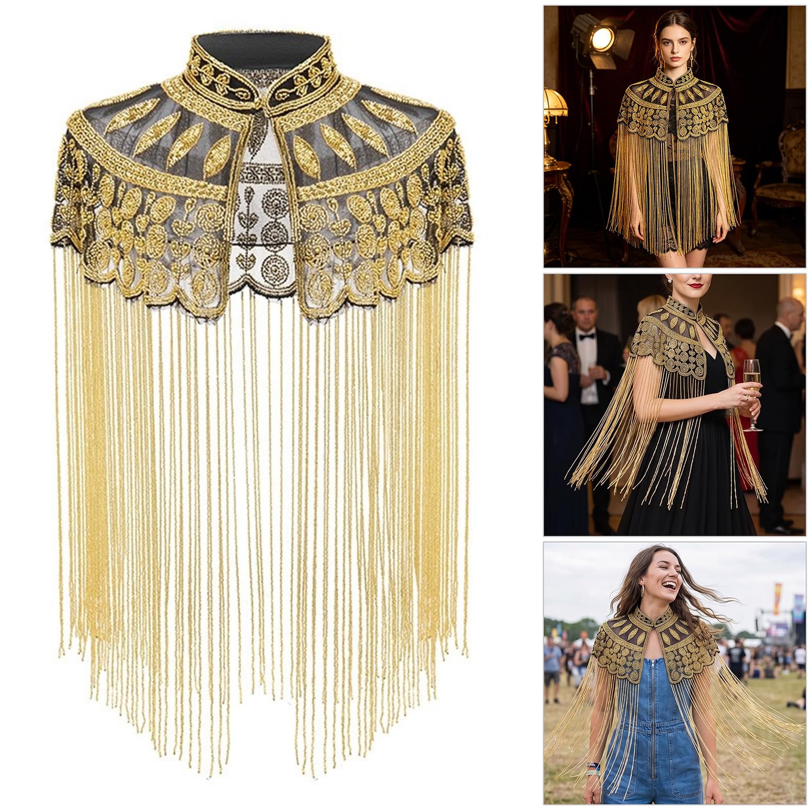 Chal decorativo con lentejuelas brillantes para mujer, festival, reunión, envoltura de hombro para ocasiones especiales, fiesta temática