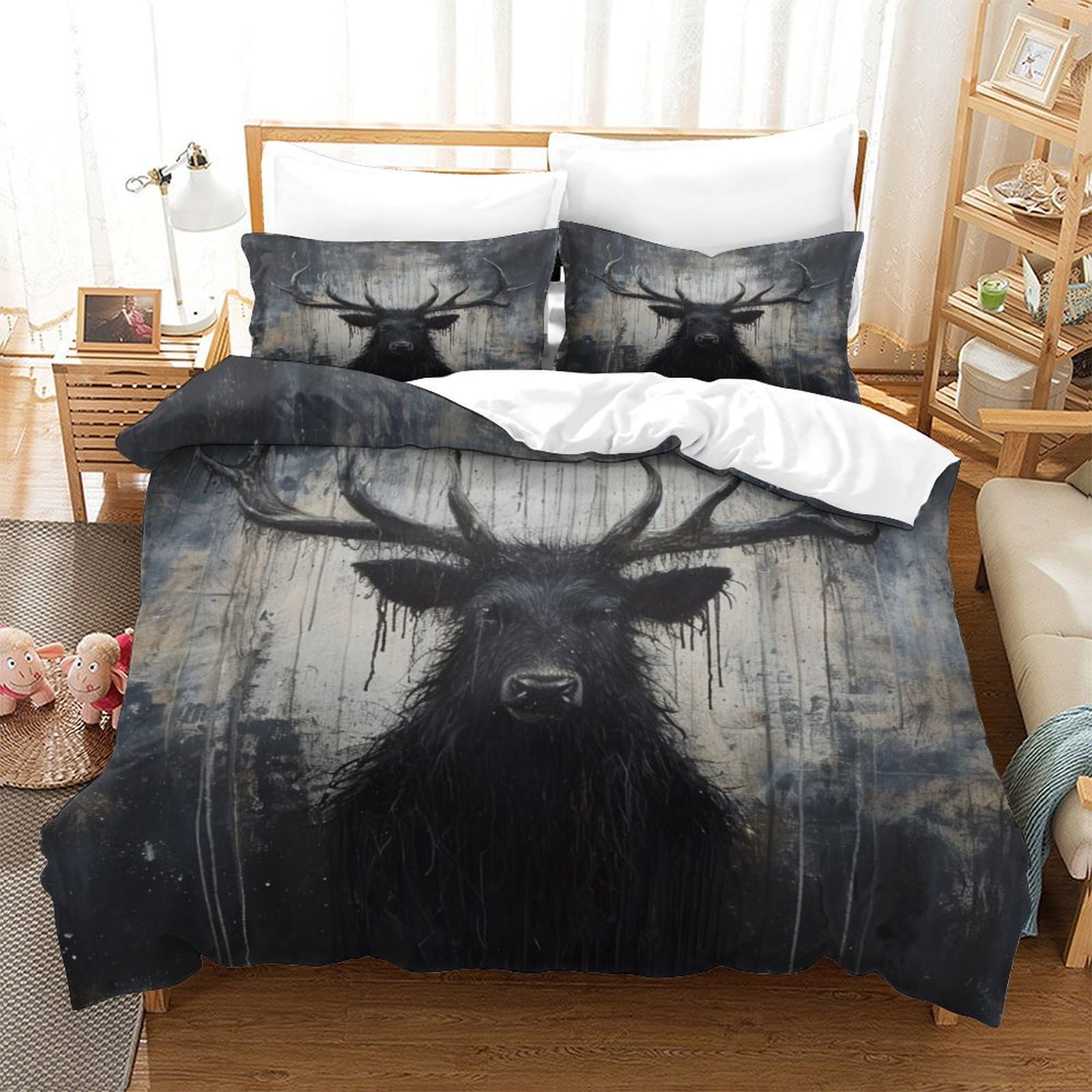 Stampato in 3D Pronipote tibetano Copertina Stampata Microfibra Disegnata Biancheria Da Letto Ipoallergenico Con 2 Federe,King（220x240cm）, Per Adolescenti E Adulti