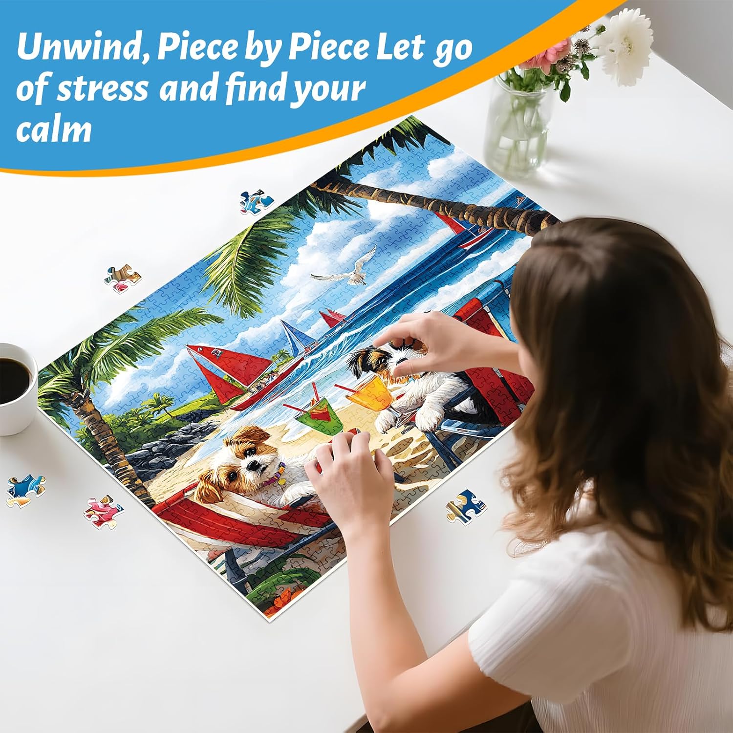 300 Piece Jigsaw Puzzle for Adults, Kids, and Seniors – Cute Dogs Puzzle, Large Pieces, Eco-Friendly Recycled Cardboard, Perfect Family Activity and Gift Idea (20.5 x 15 in)