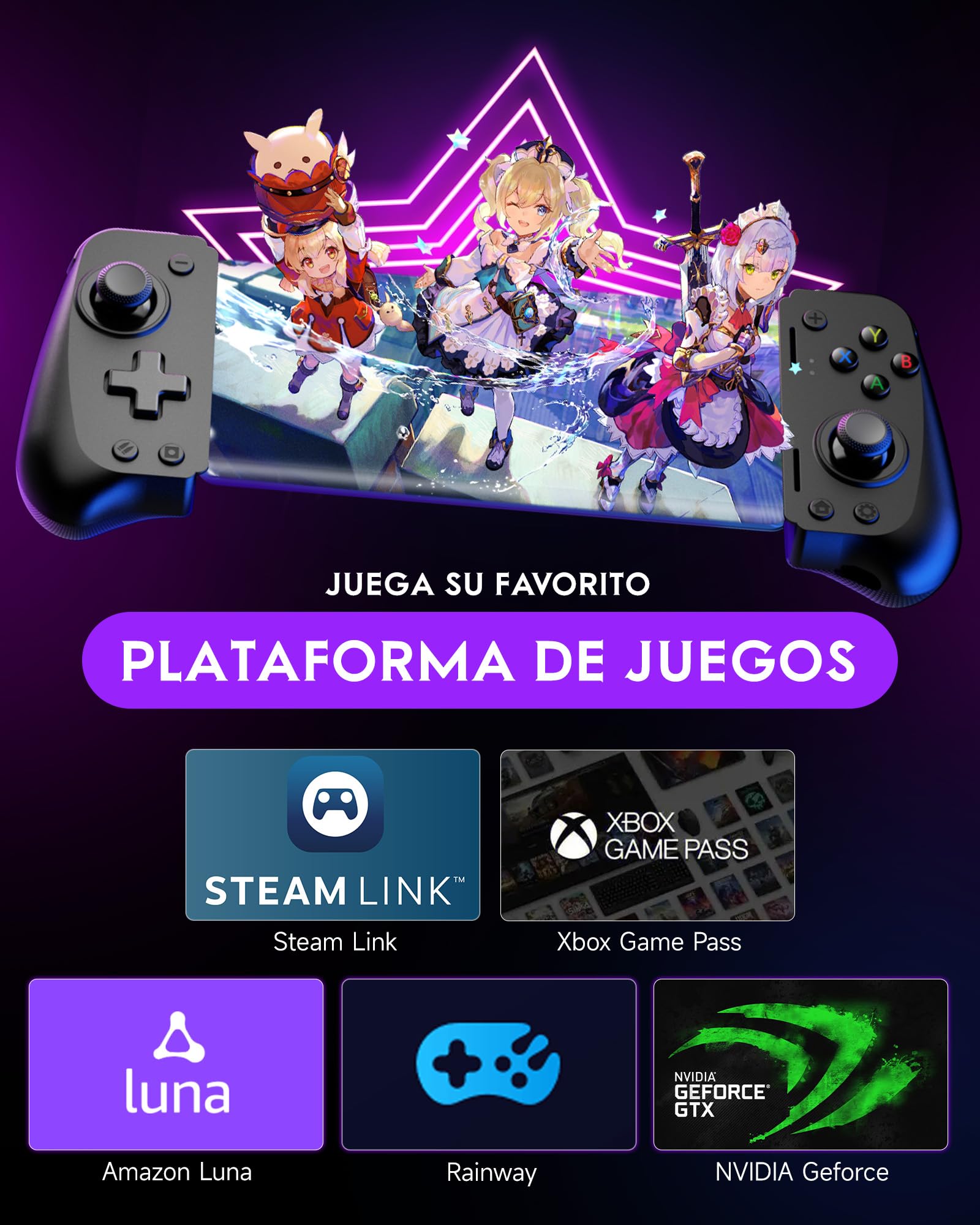 EasySMX M10 Móvil Mando de Juego para Android - Controlador de Juegos Móvil con Hall Joysticks/Triggers - Baja Latencia - Plug and Play