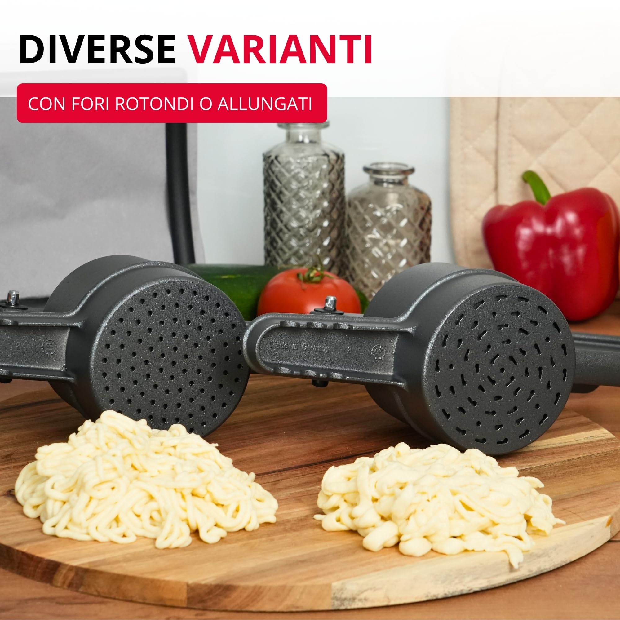 Westmark Schiacciapatate/Pressa per spätzle, Fori Rotondi, Alluminio Pressofuso, Lunghezza: 41 cm, Spätzlepress, Antracite, 6110226Z