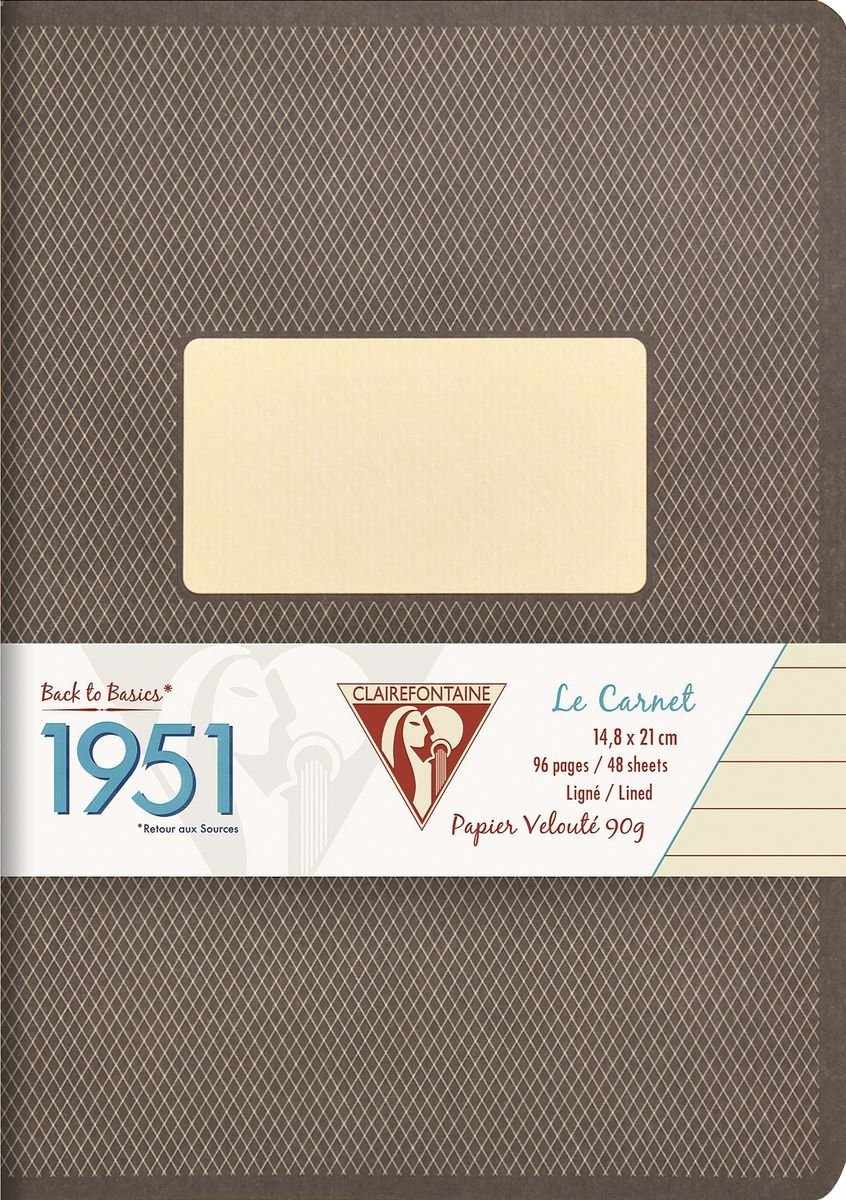 Clairefontaine 'Back to Basics 1951' Staplebound Notebook, 5 3/4" x 8 1/4", 96 Pages, Lined - Black