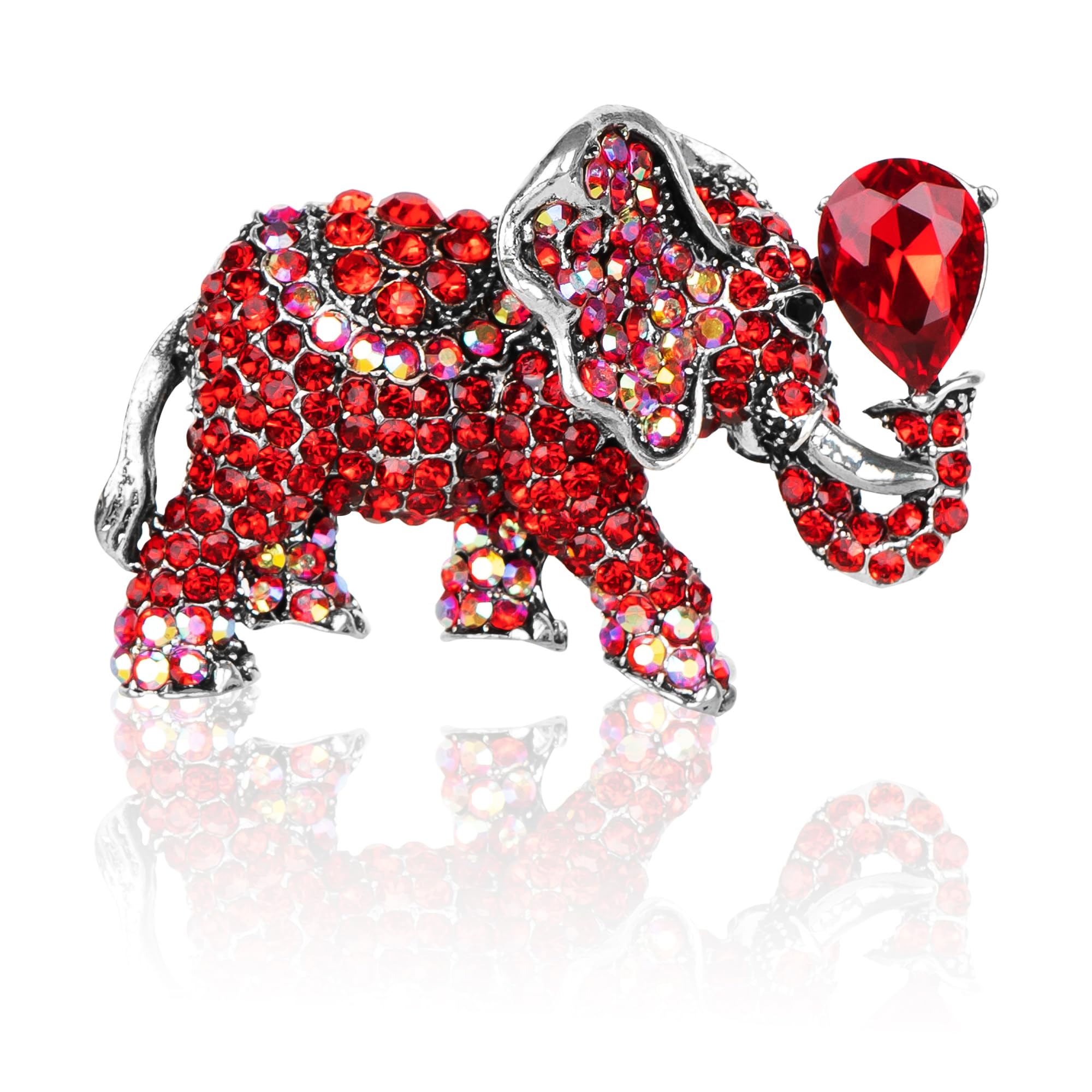 CAIRIACElephant Brooch Pin for Women Men, Elephant Rhinestone Balloon Breastpin, Elephant Gift for Elephant Lovers