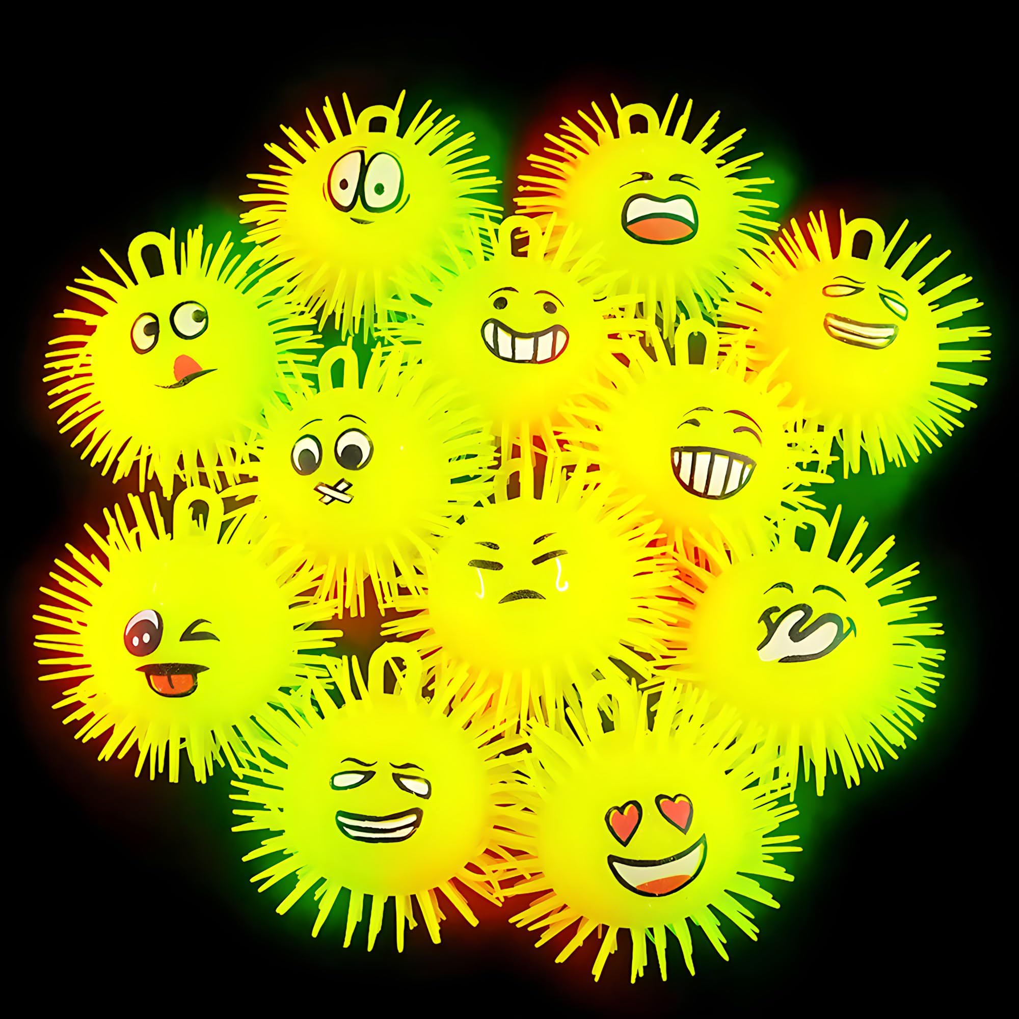 Bola acolchada de emoticono iluminada de 5 pulgadas 2